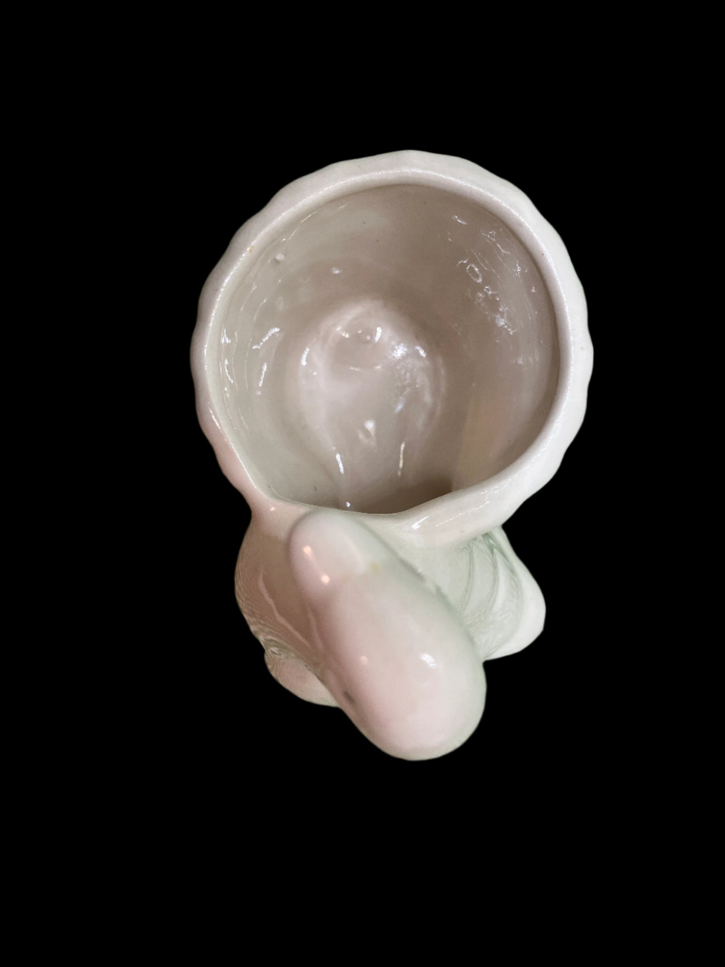 Vintage Ceramic Duck Planter – Small Creamy White – 4"