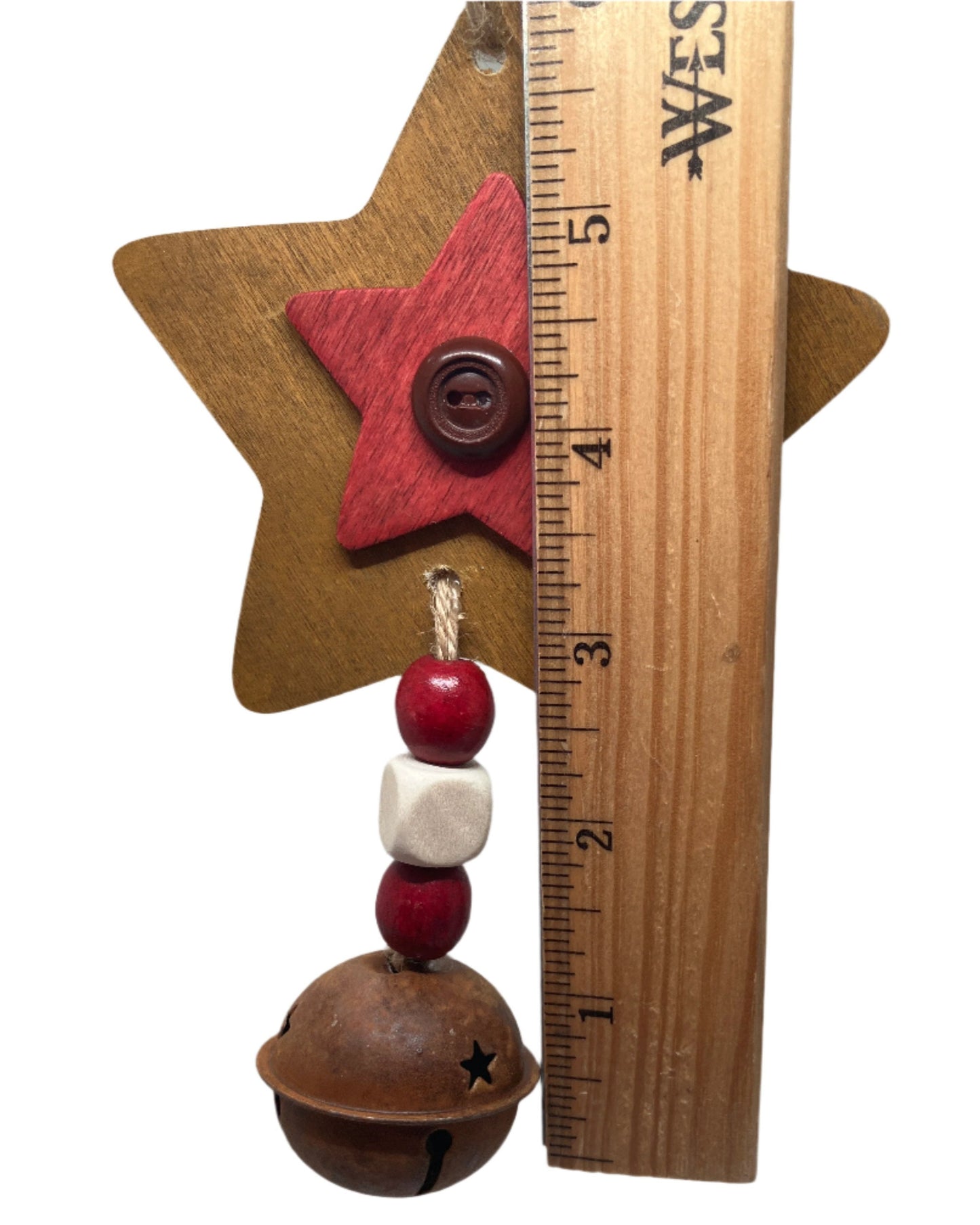 Christmas Ornament - Primitive Star with Rusty Bell