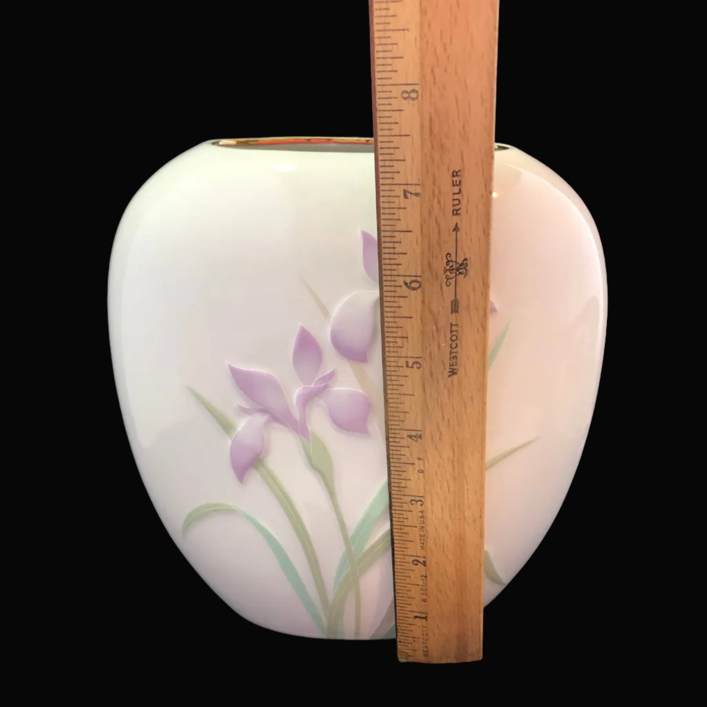 Vintage Otagiri Iris Vase – Heart Shaped Porcelain