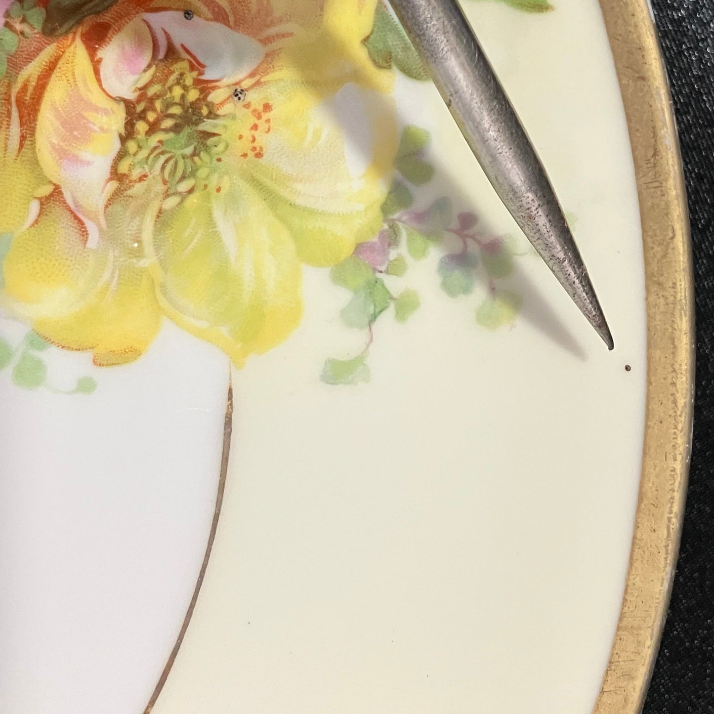 Antique Donath Prussia Cake with a red griffin back stamp