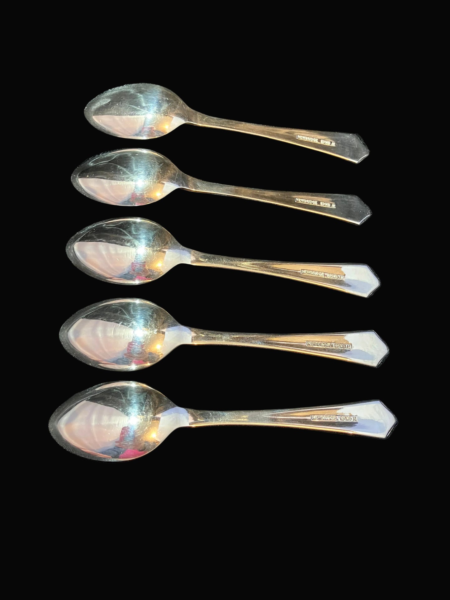 Vintage Newbridge EPNS Silver-Plated Demitasse Spoons – Set of 5