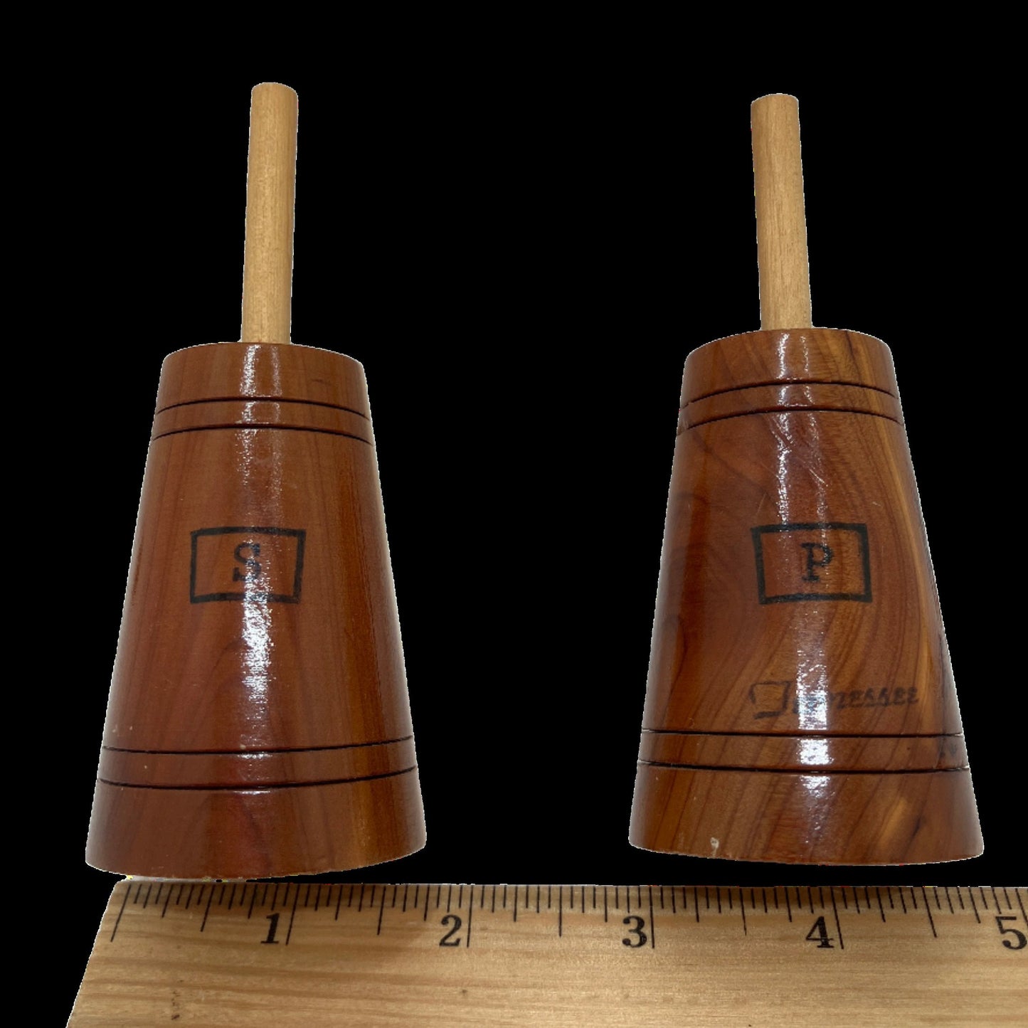 Vintage Salt & Pepper Wood Butter Churn Style