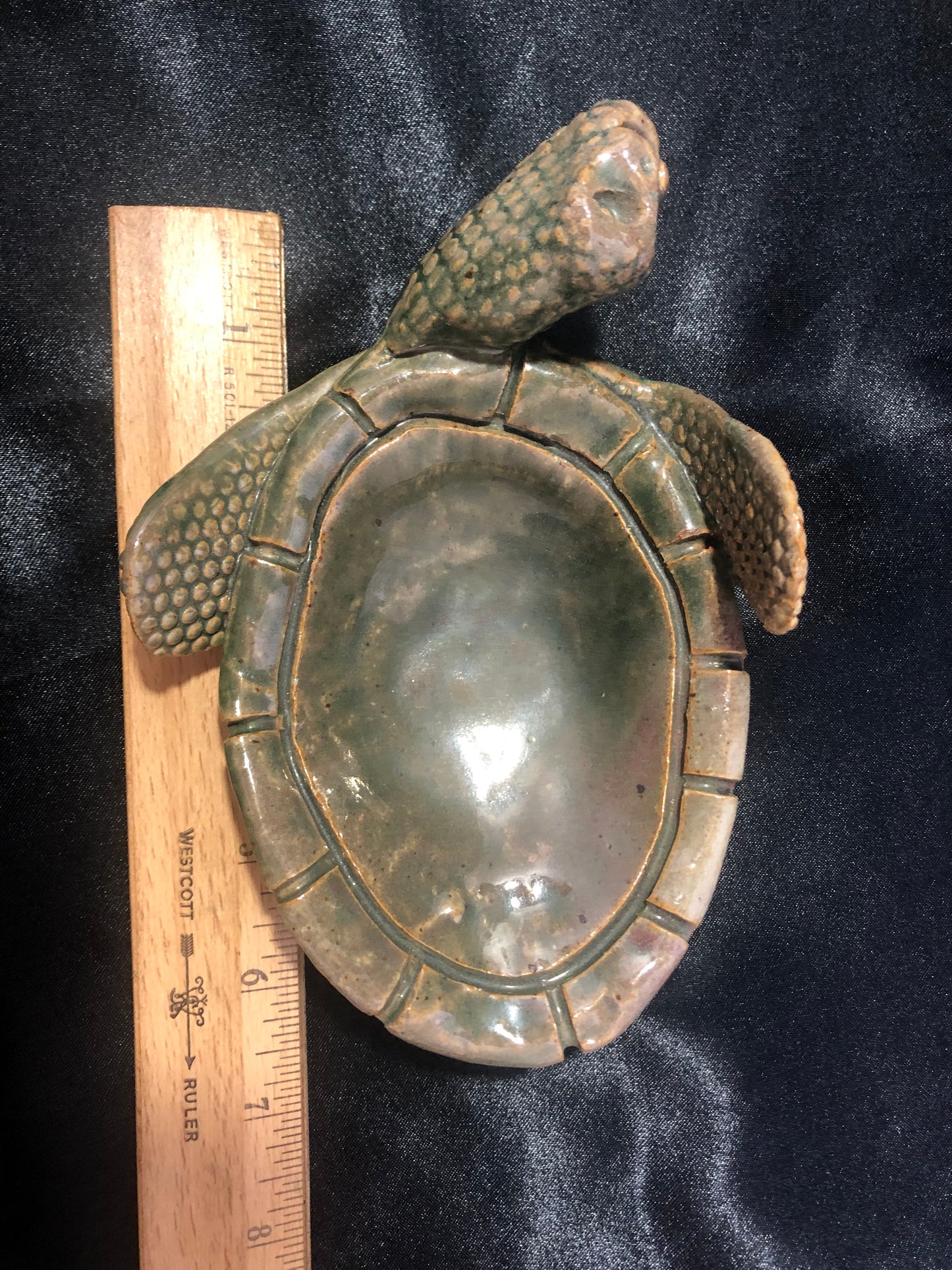 Vintage Sea Turtle Trinket Dish Handcrafted Pottery Soap Dish One of a Kind Oddity