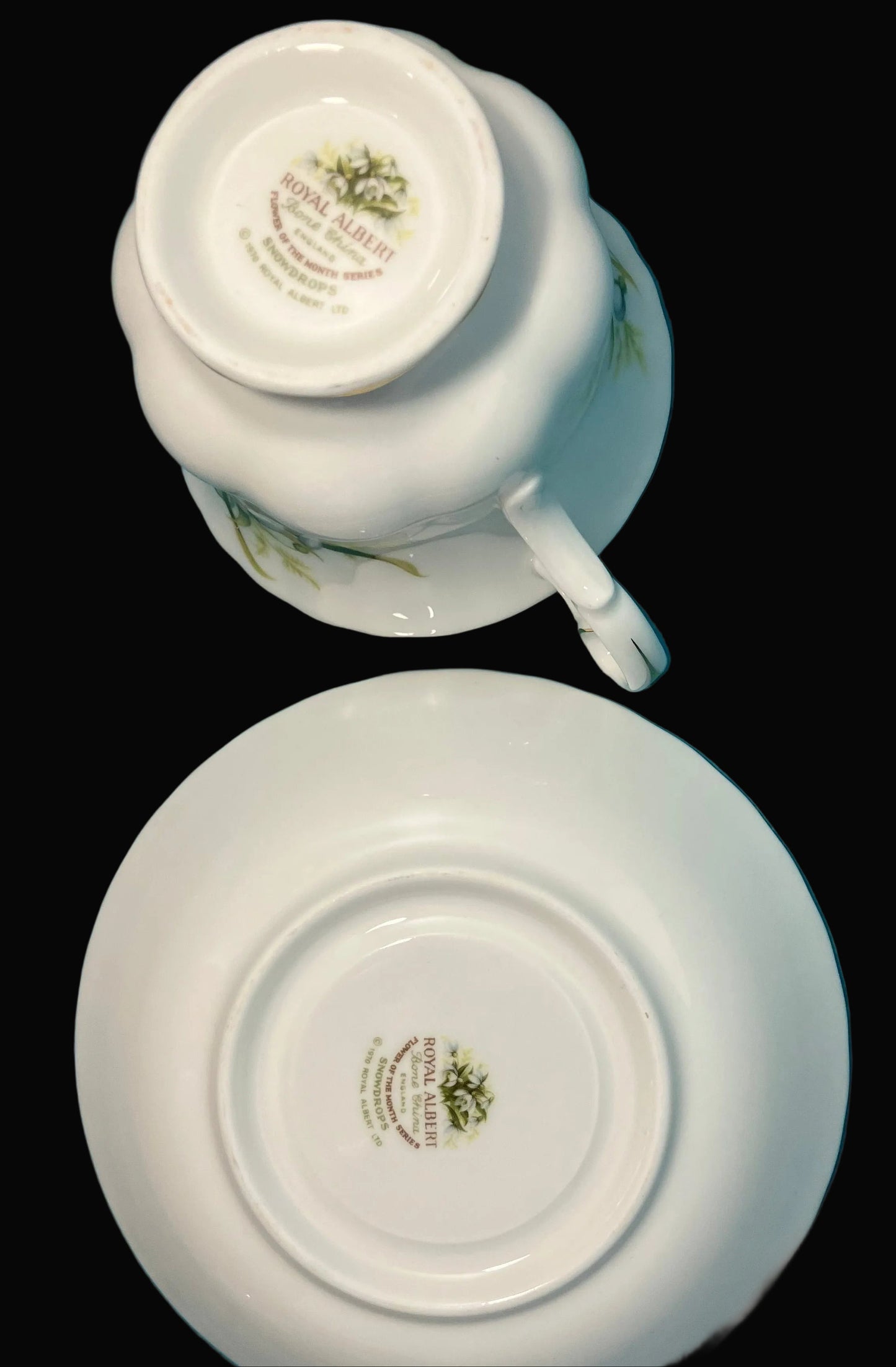 Vintage Royal Albert Snowdrop Cup & Saucer – January Flower of the Month