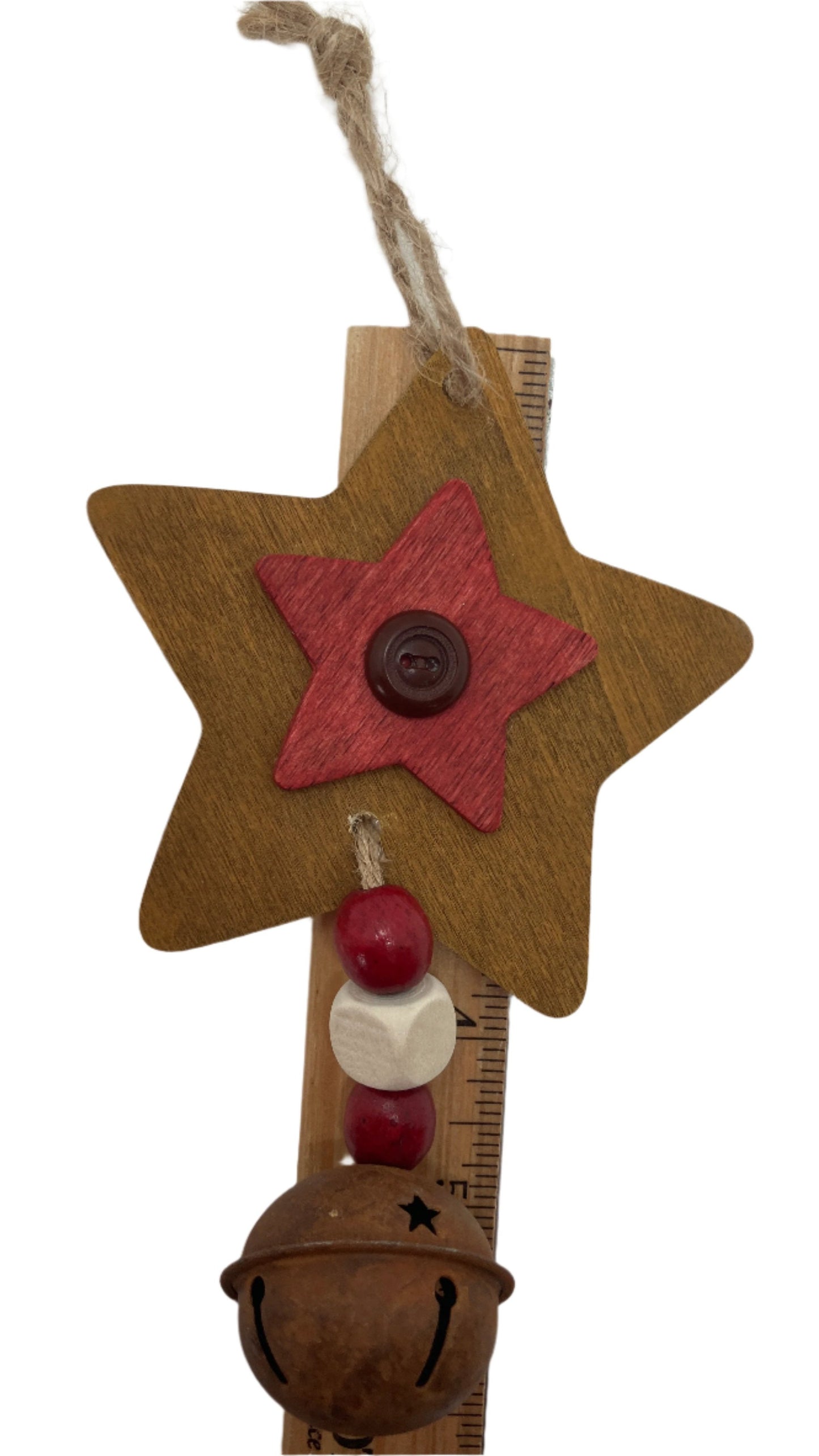 Christmas Ornament - Primitive Star with Rusty Bell