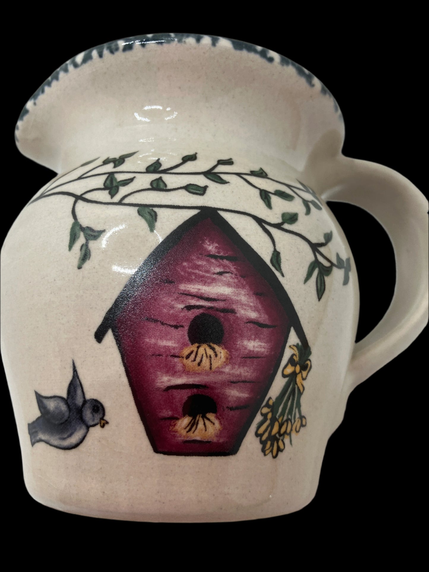 Vintage 1997 Casey Pottery Pitcher/Creamer – Birdhouse & Bird Design