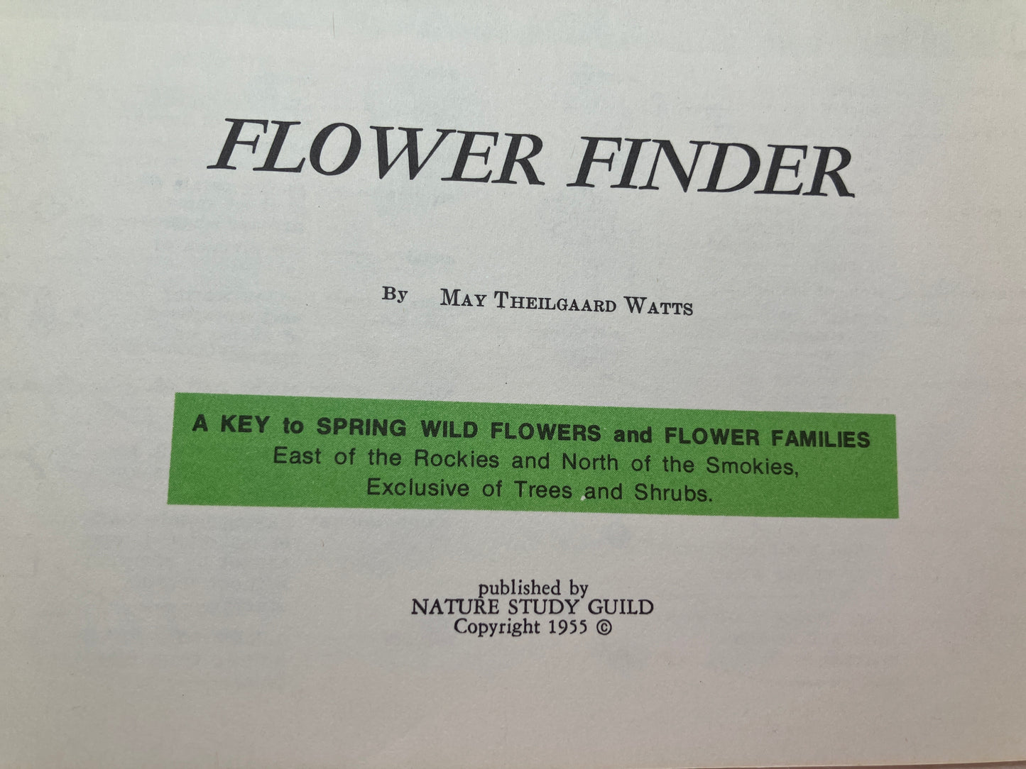 Flower Finder: A Guide to Spring Wildflowers (1955, MCM Cover)