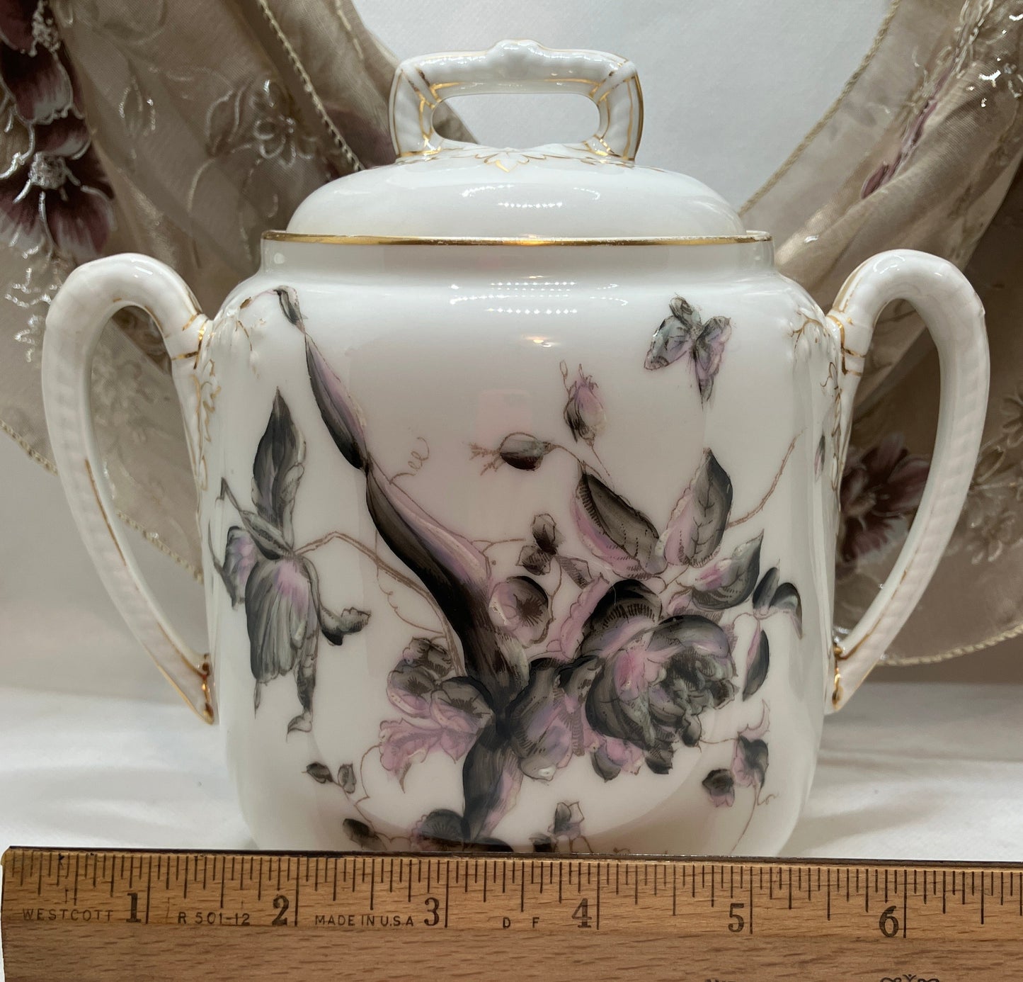 Antique 19th Century Limoges Sugar Bowl by Charles Haviland