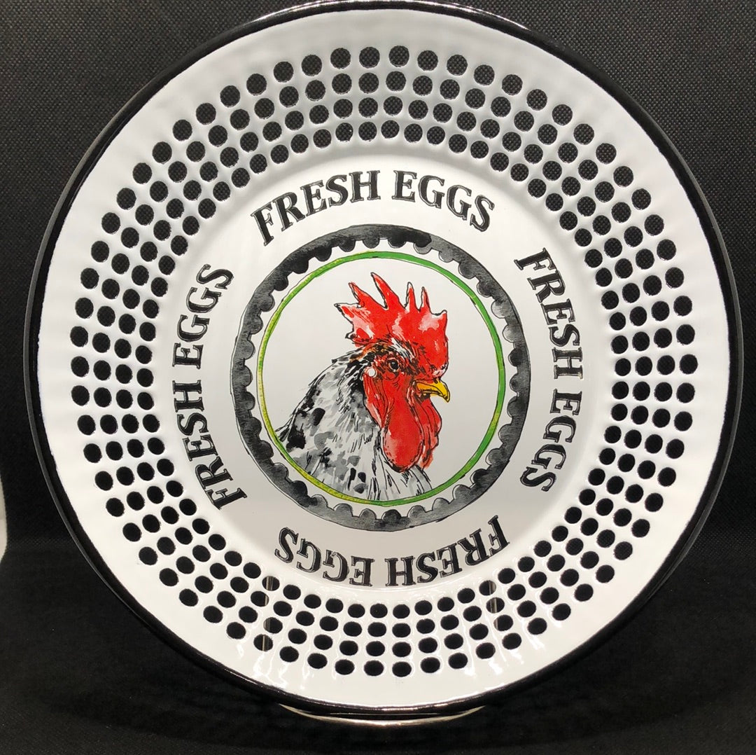 Fresh Egg Enamelware Tray