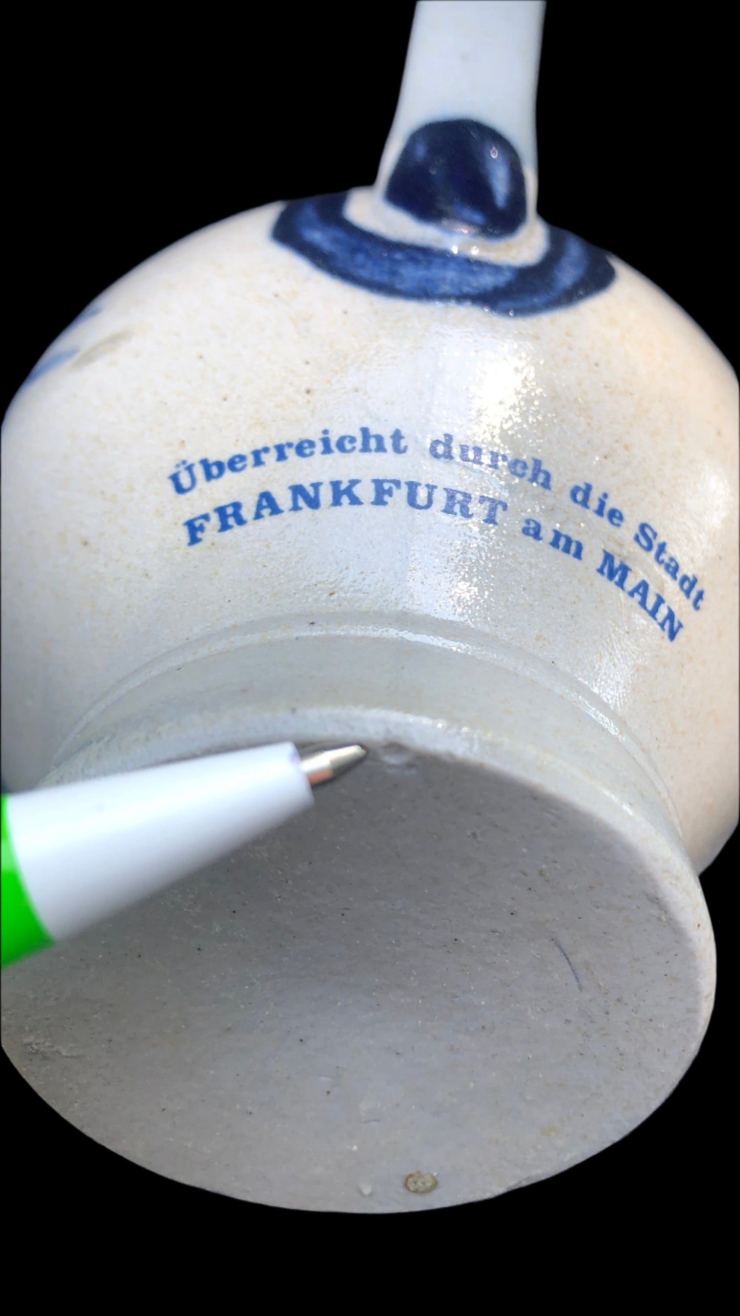 Vintage German Salt Glazed Pottery Pitcher – Frankfurt Am Main Souvenir