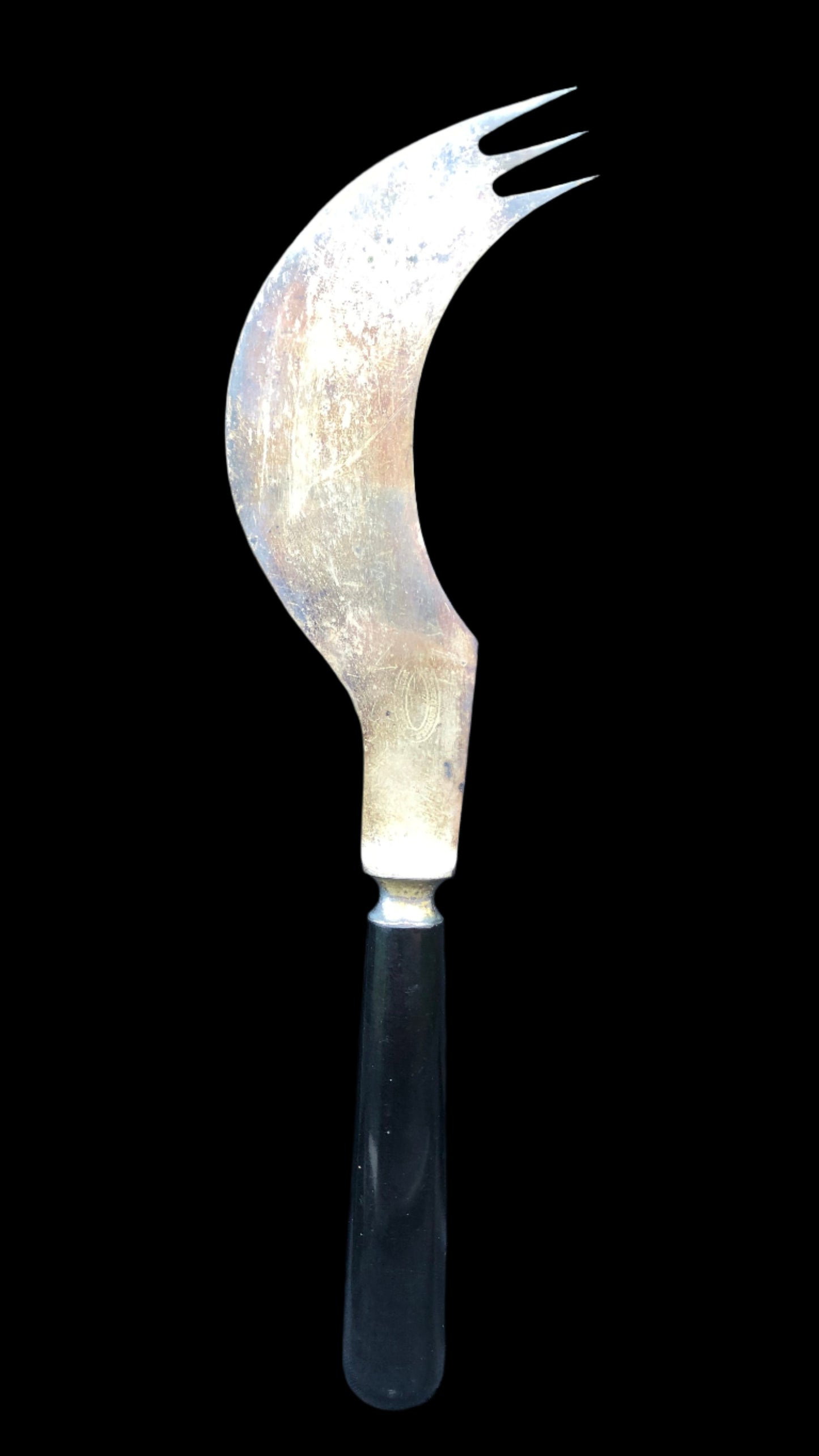Civil War Era Adaptive Utensils – J. Curley & Brother New York – Rare One-Armed Knife & Fork Combination