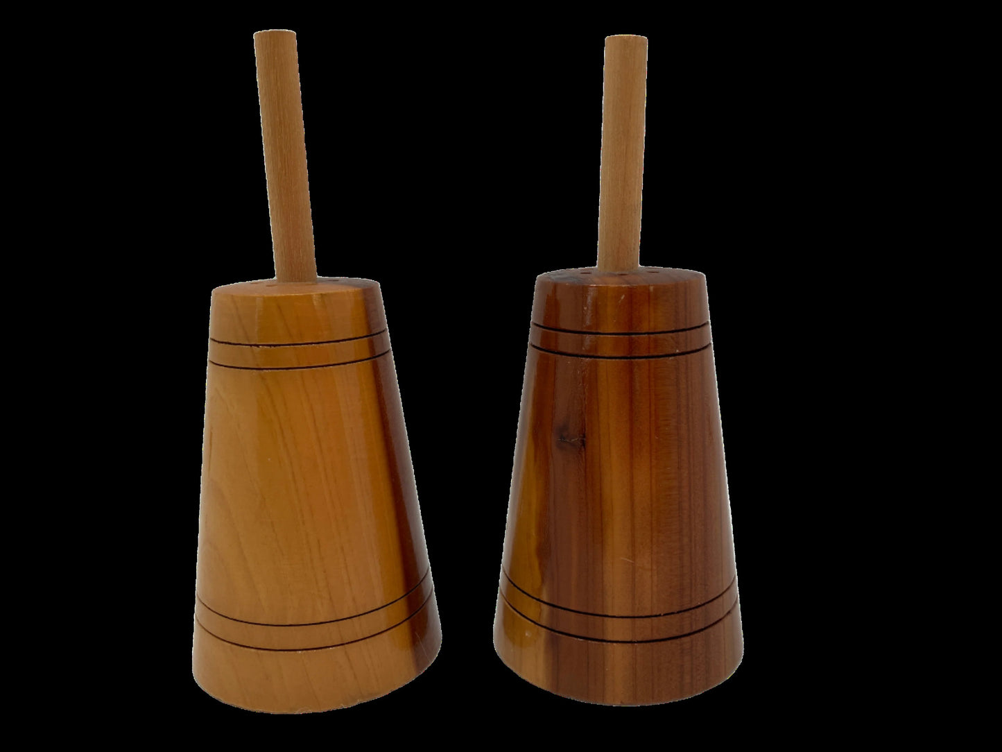 Vintage Salt & Pepper Wood Butter Churn Style