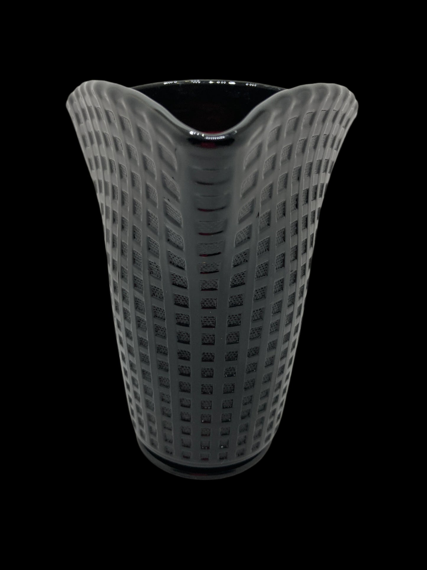 Amethyst Glass Waffle Vase