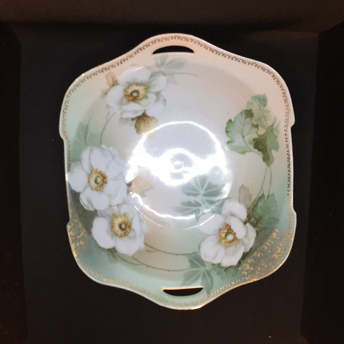 Antique R&S Hand painted Bowl with Handles