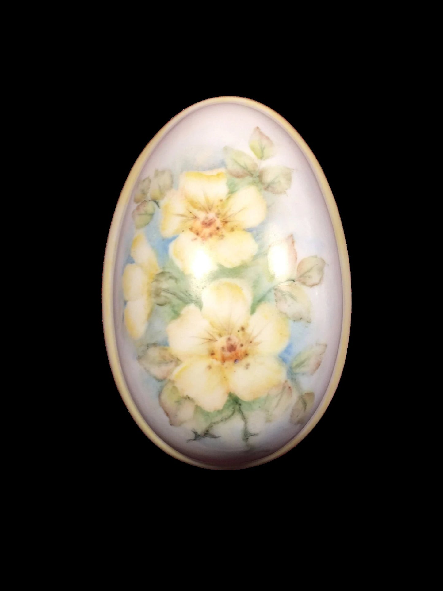 Beautifully Hand painted Egg with Yellow Roses