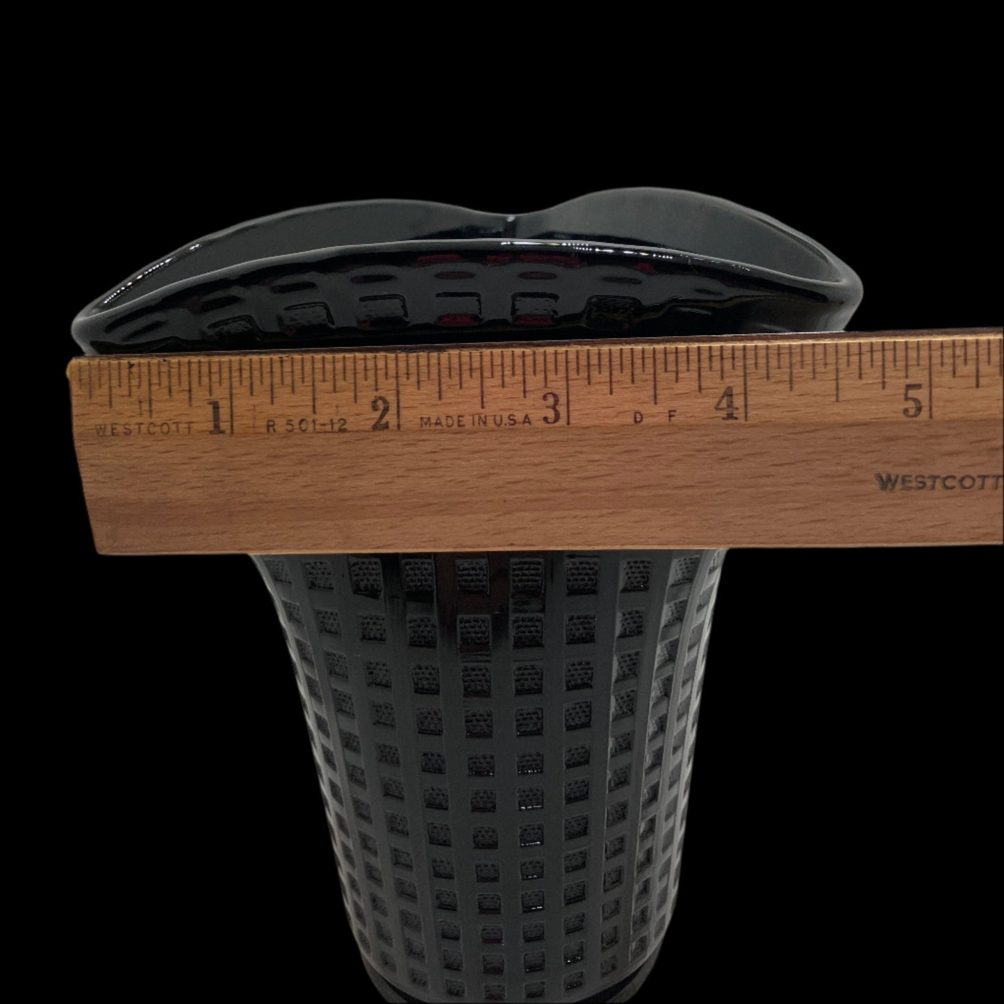 Black Amethyst Glass Vase Length