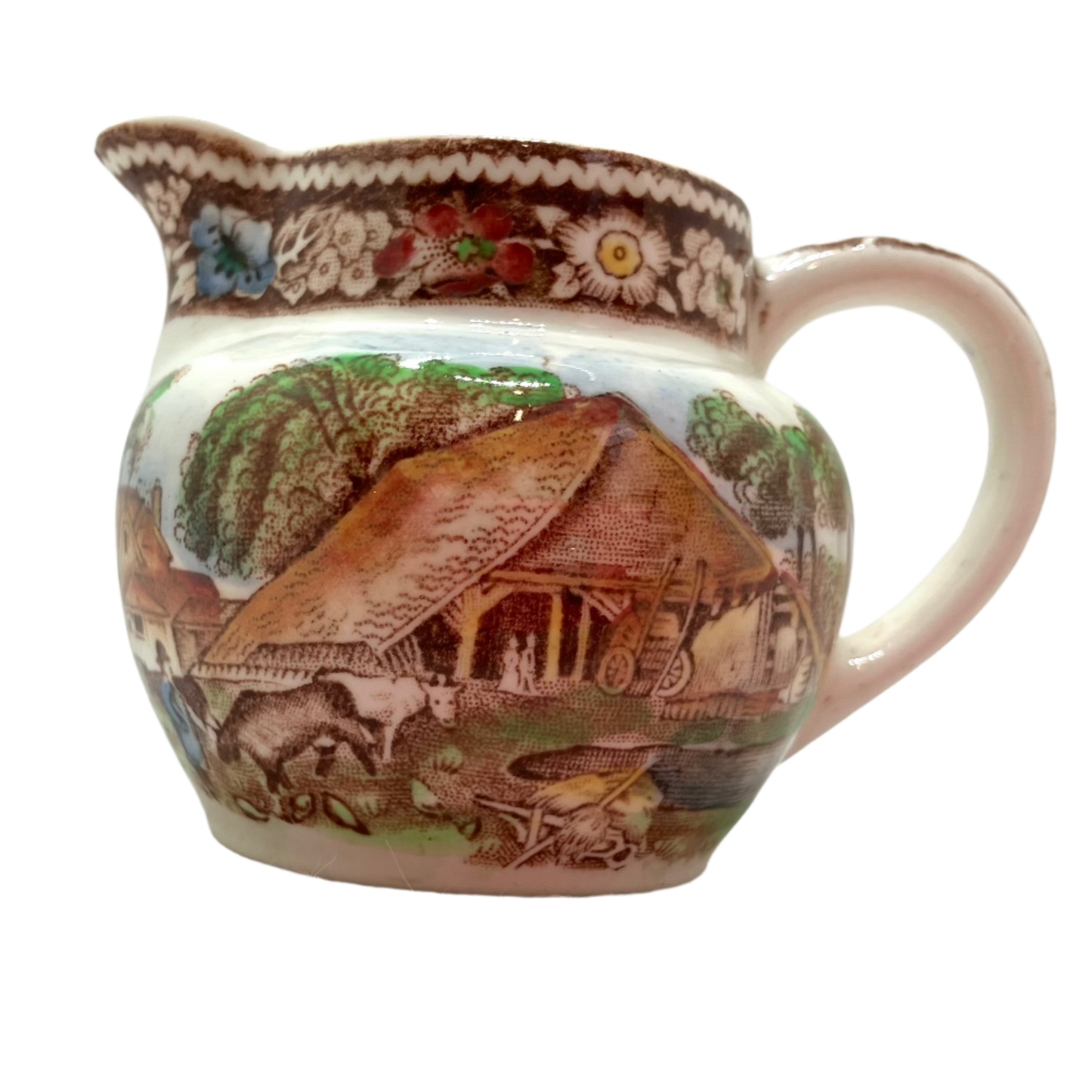 Burslem England porcelain mini transferware creamer