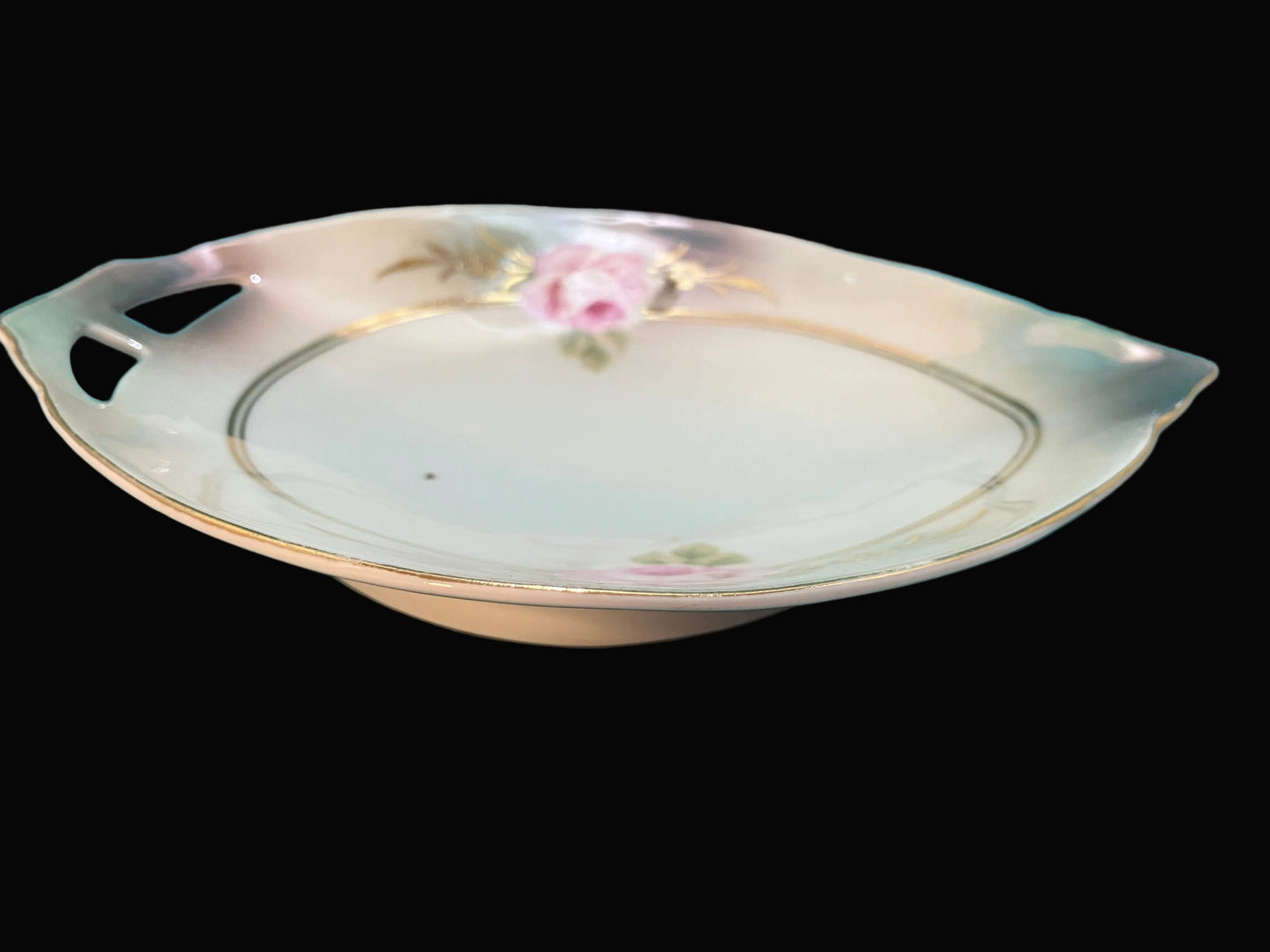 Antique Porcelain Leaf Shaped Trinket Dish