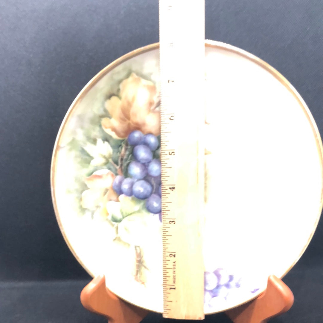 Hand Painted Porcelain Plate by Vi Lane