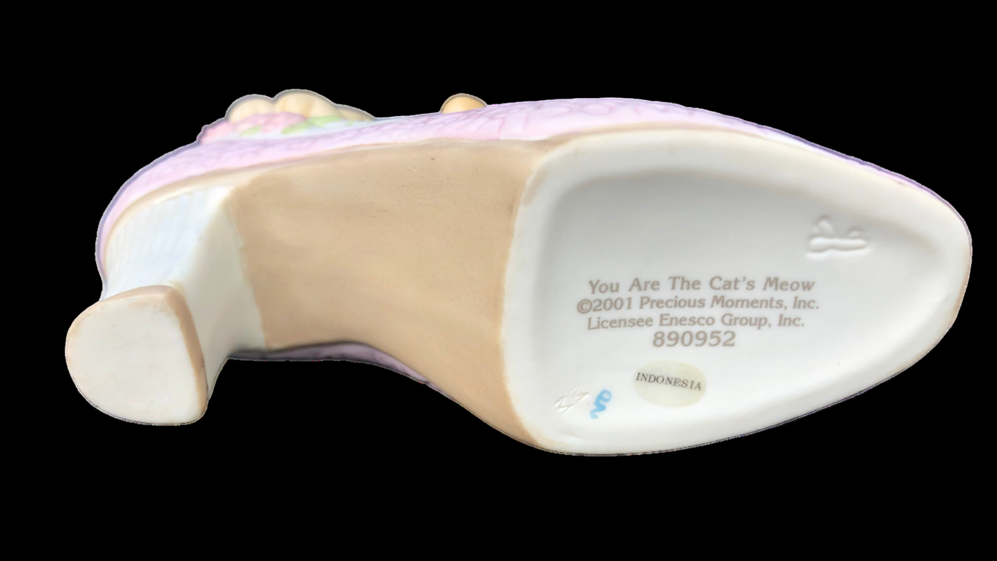 Ceramic Cat in Shoe You are the Cat's Meow 2001 Precious Moments Inc Enesco Group Inc 890952
