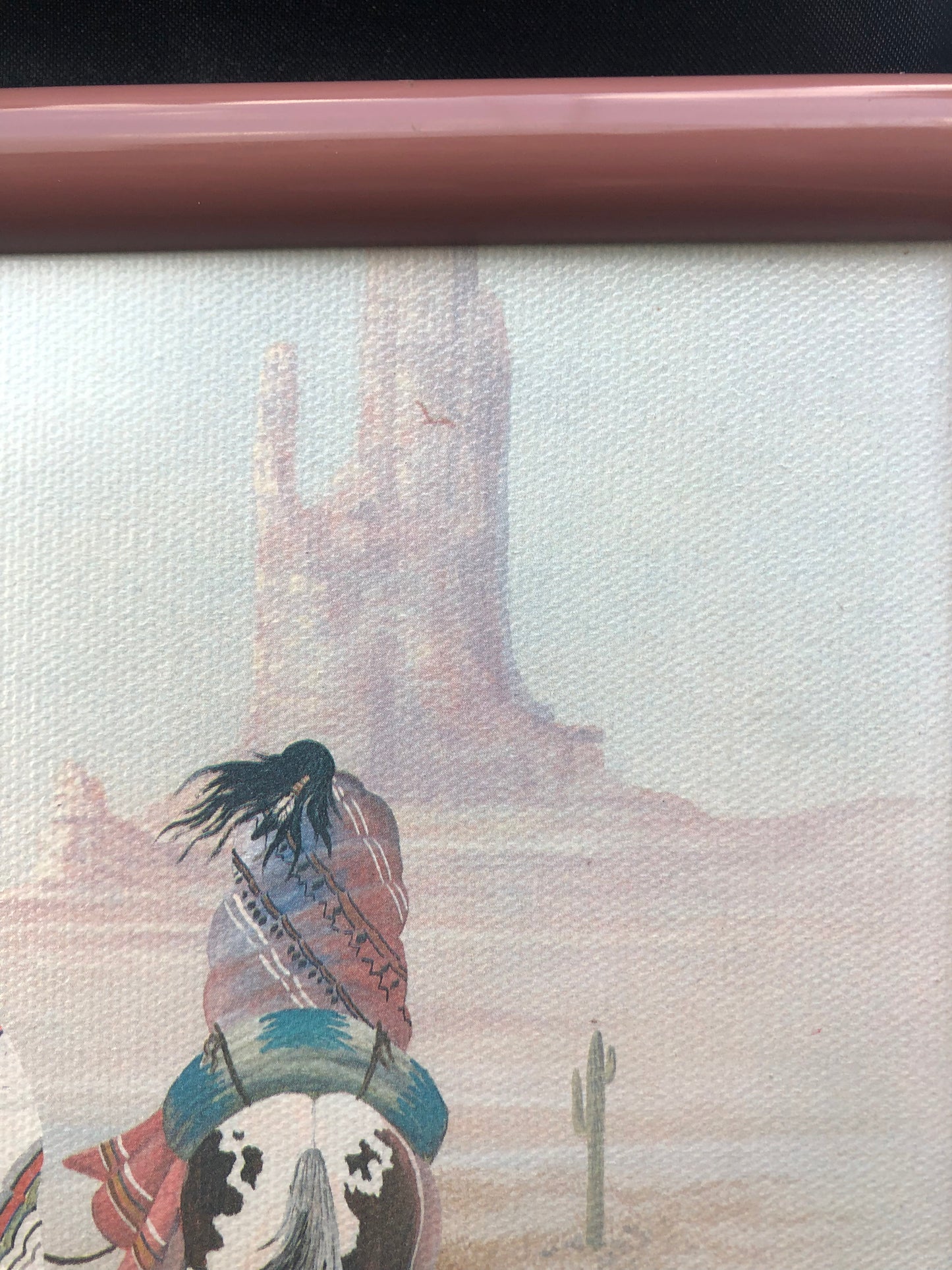 Desert landscape art of a Native American couple traveling