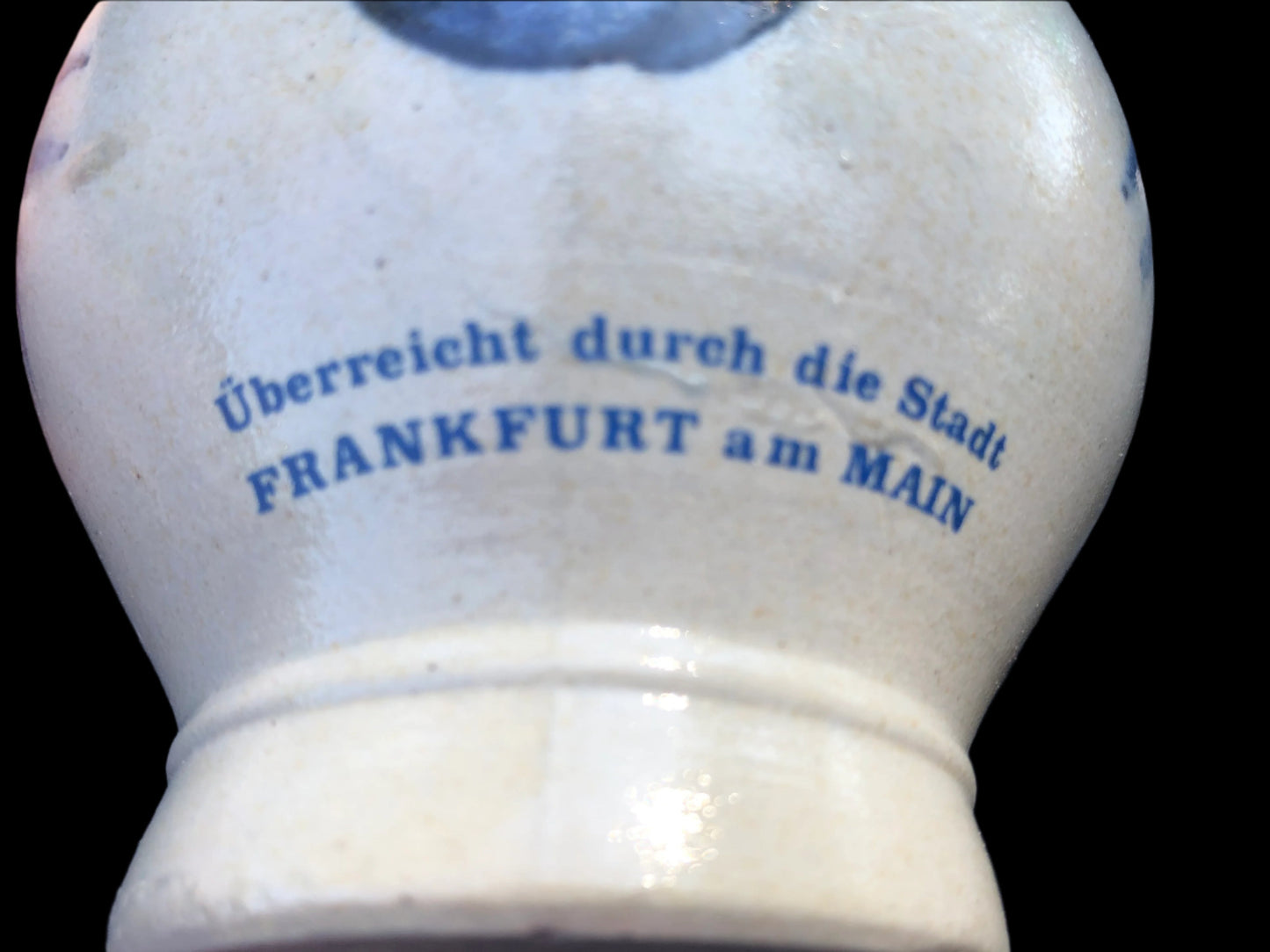 Vintage German Salt Glazed Pottery Pitcher – Frankfurt Am Main Souvenir