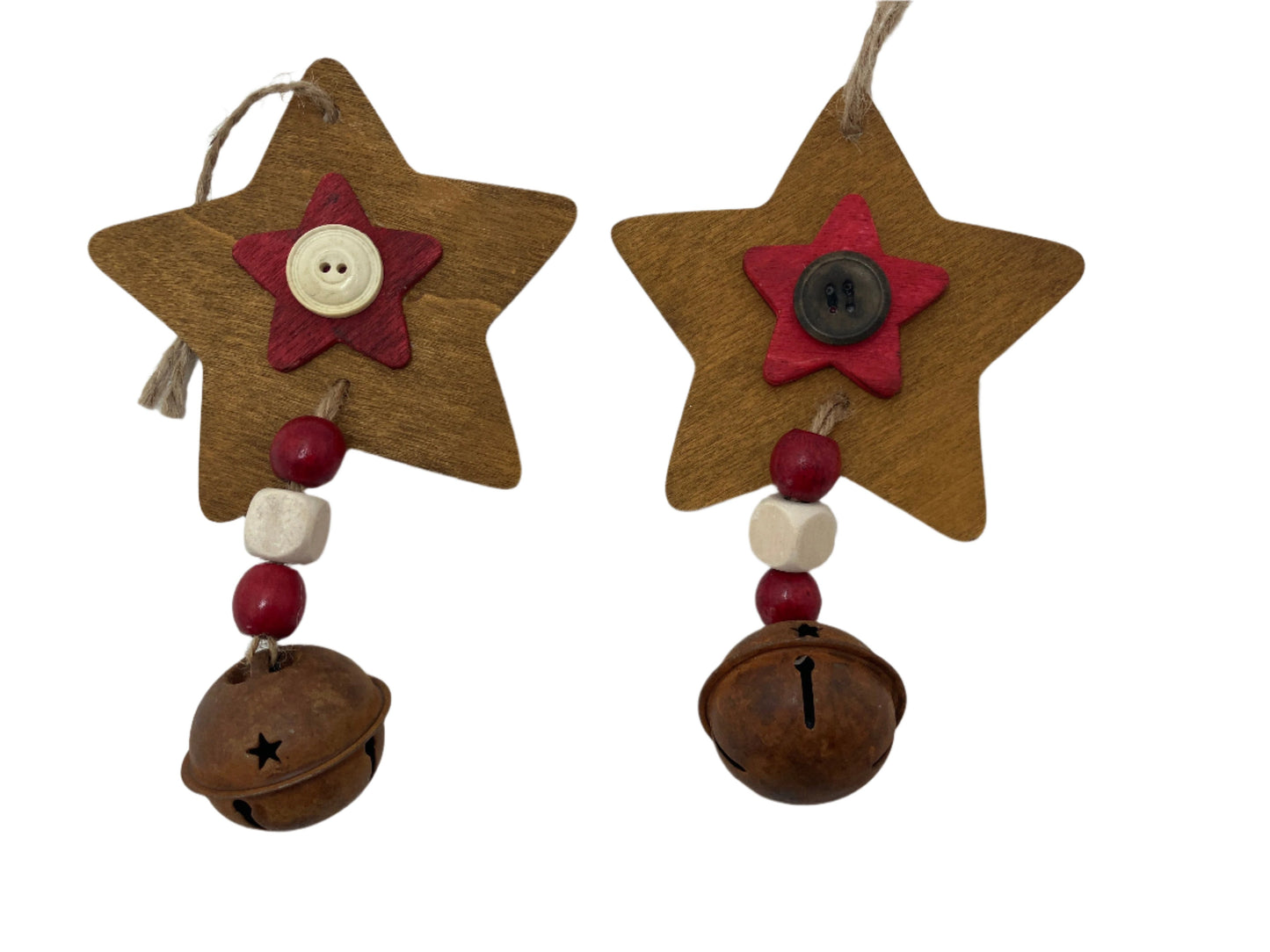 Christmas Ornament - Primitive Star with Rusty Bell