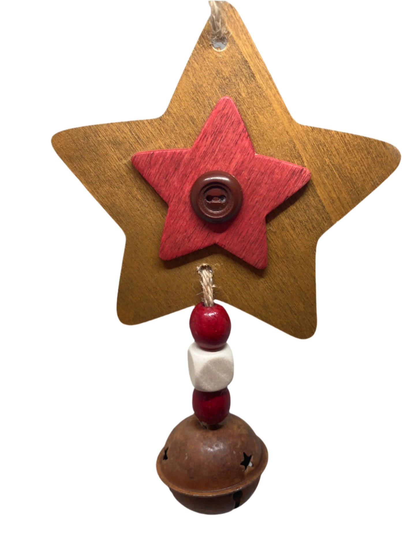 Christmas Ornament - Primitive Star with Rusty Bell