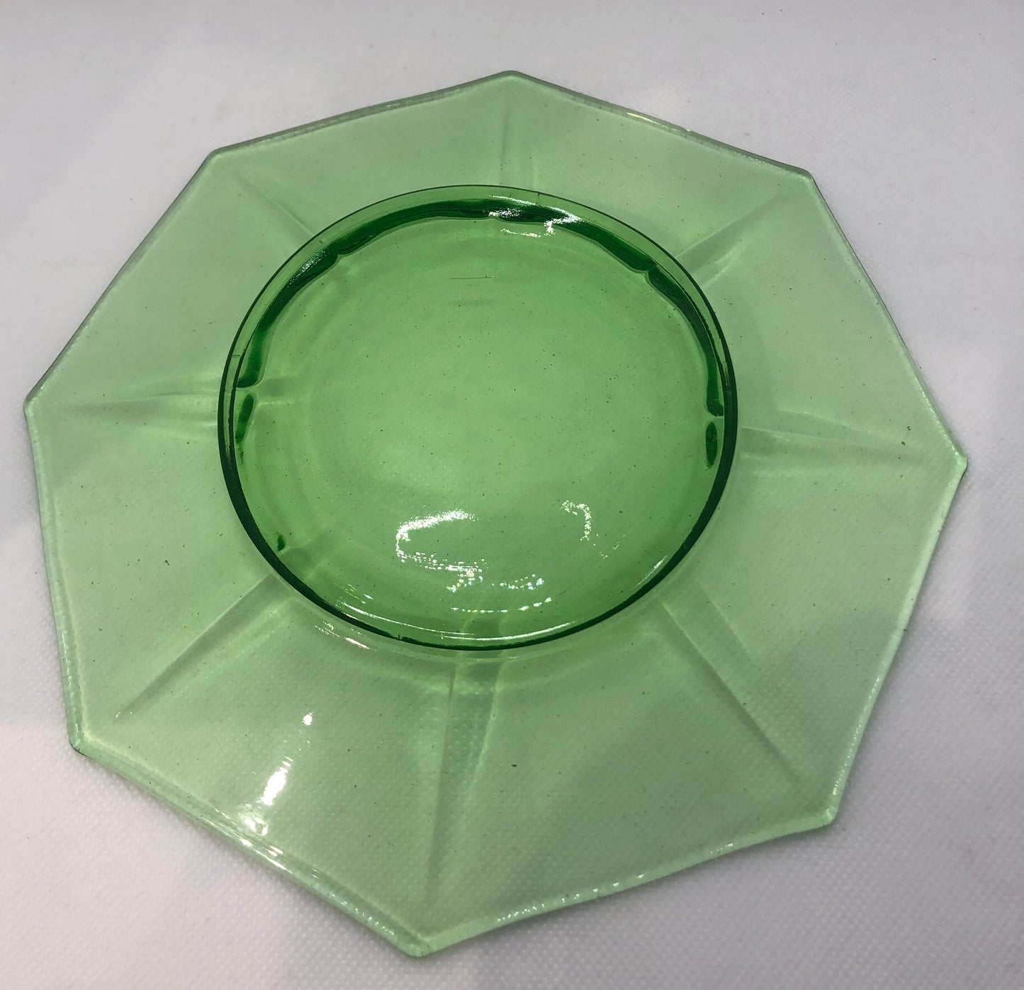 Egg Harbor Green Uranium Glass Lunch Plate