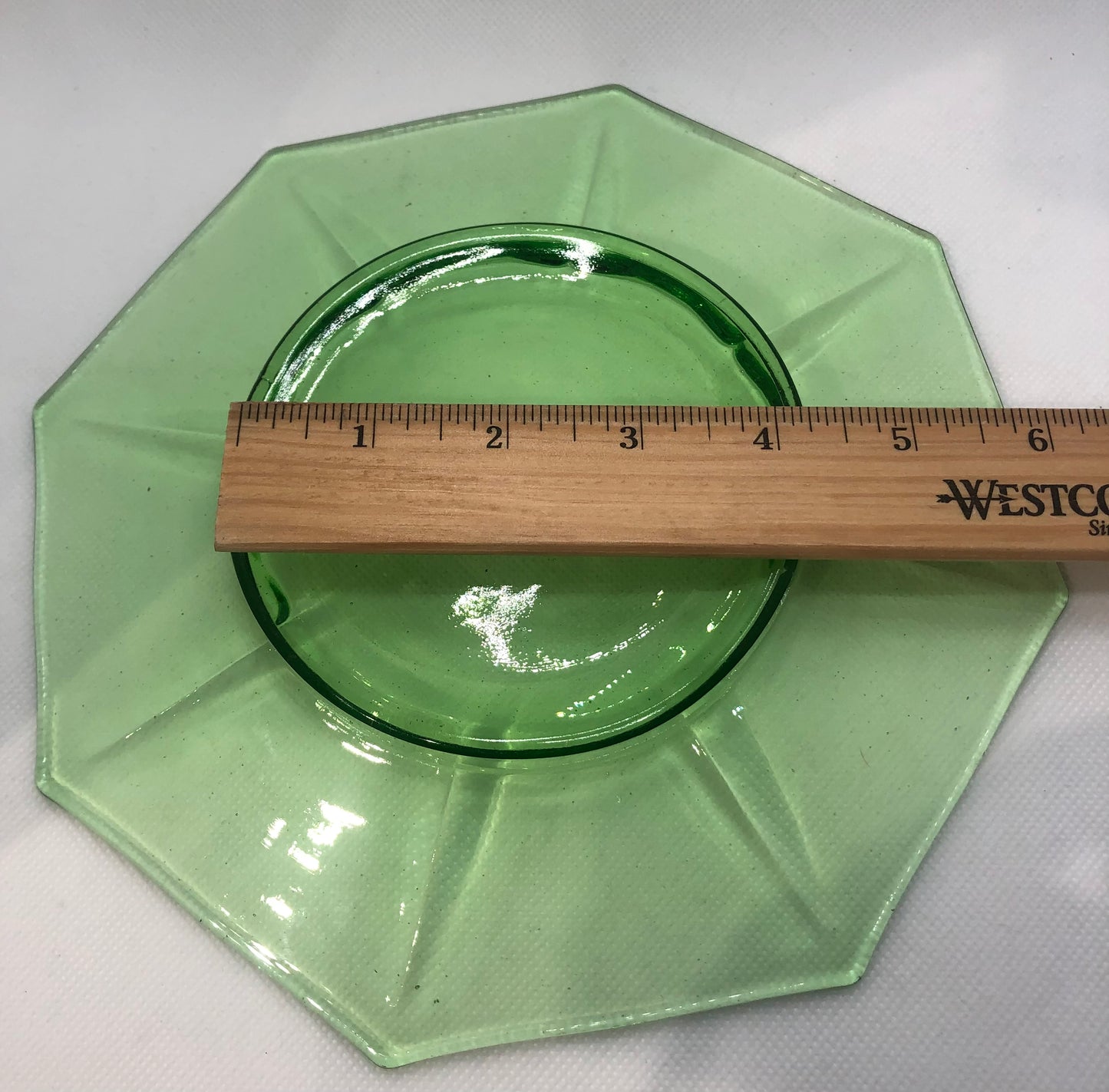 Egg Harbor Green Uranium Glass Lunch Plate