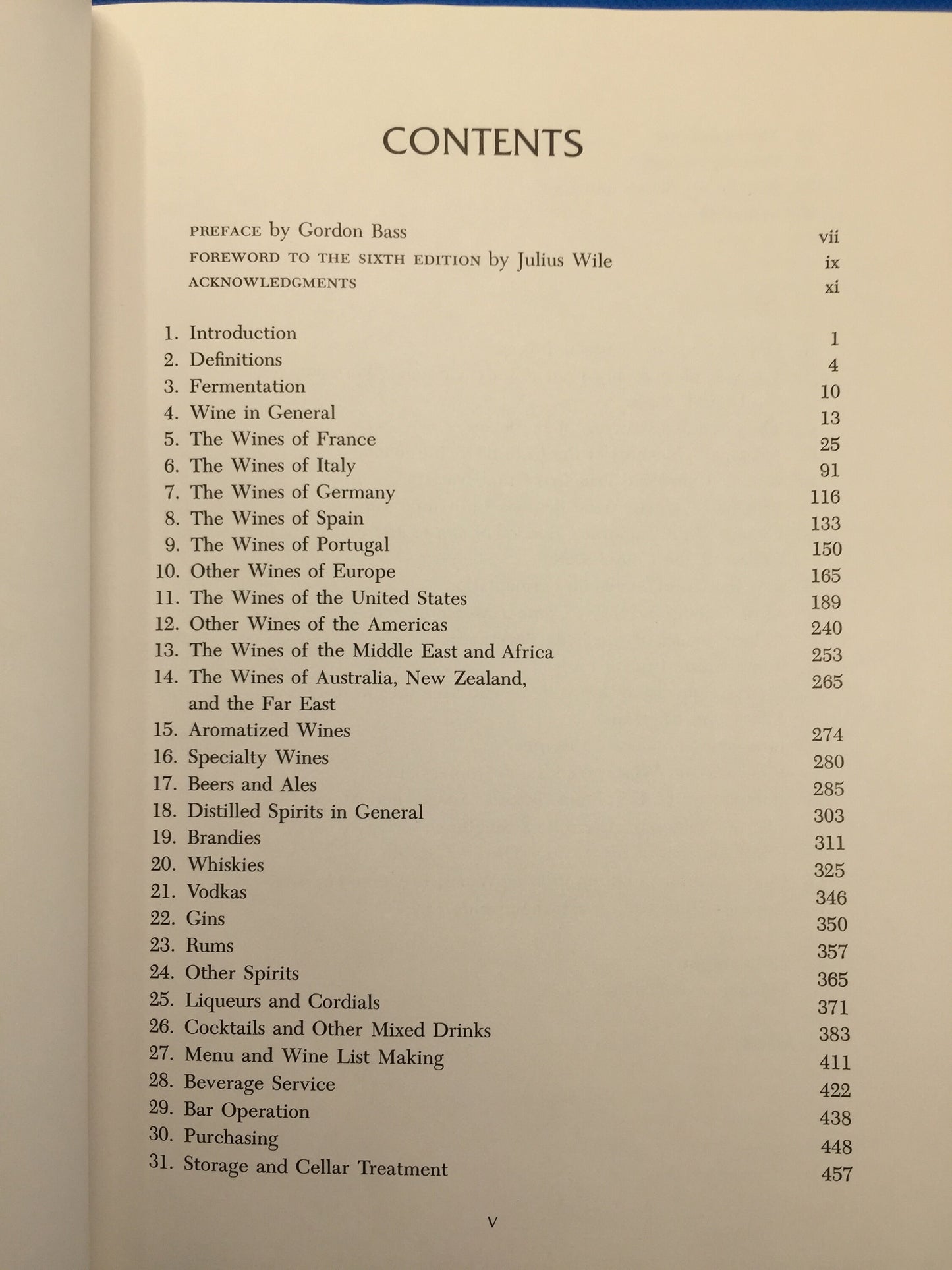 Grossman's Guide to Wines, Beers, and Spirits Table of Contents