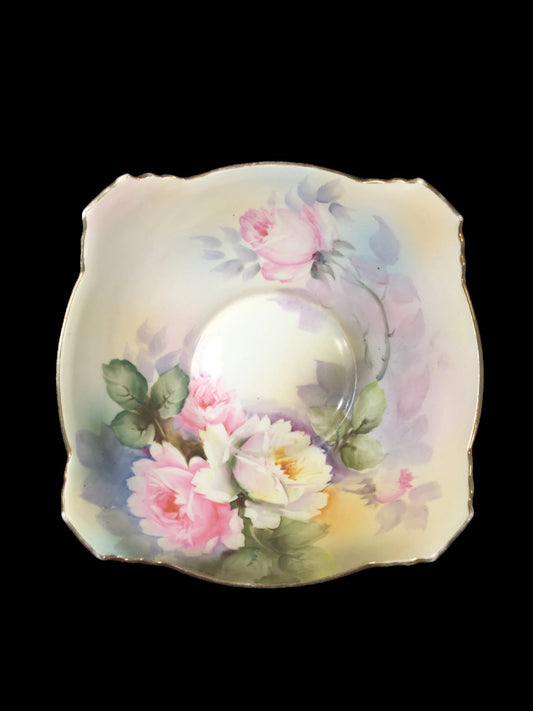 Delicate Hand Painted Morimura Noritake Bowl with Roses