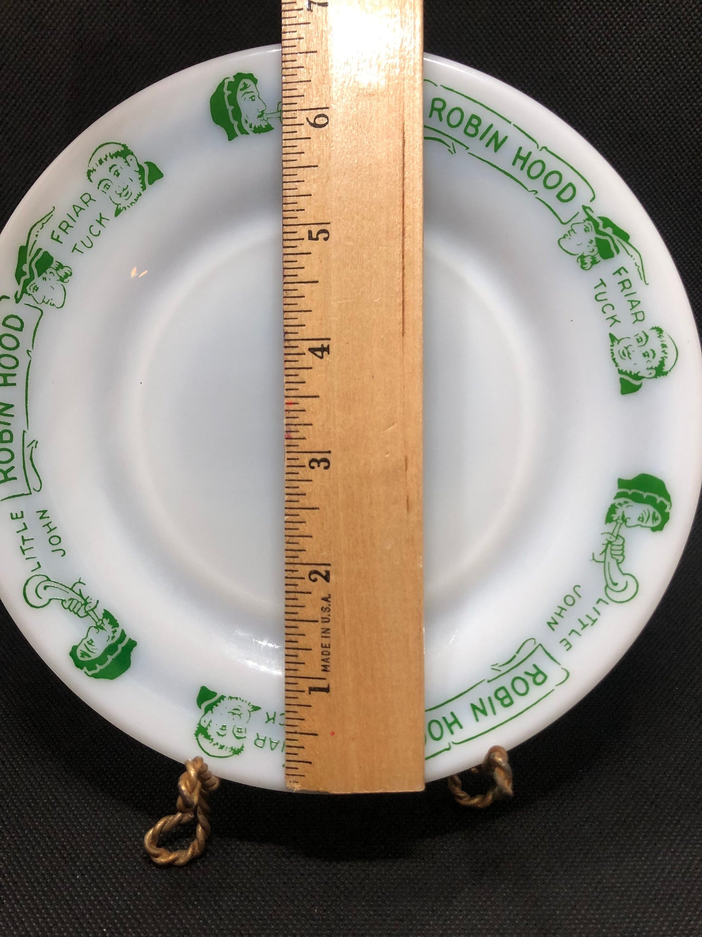 Hazel Atlas Robin Hood Milk glass Plate Diameter