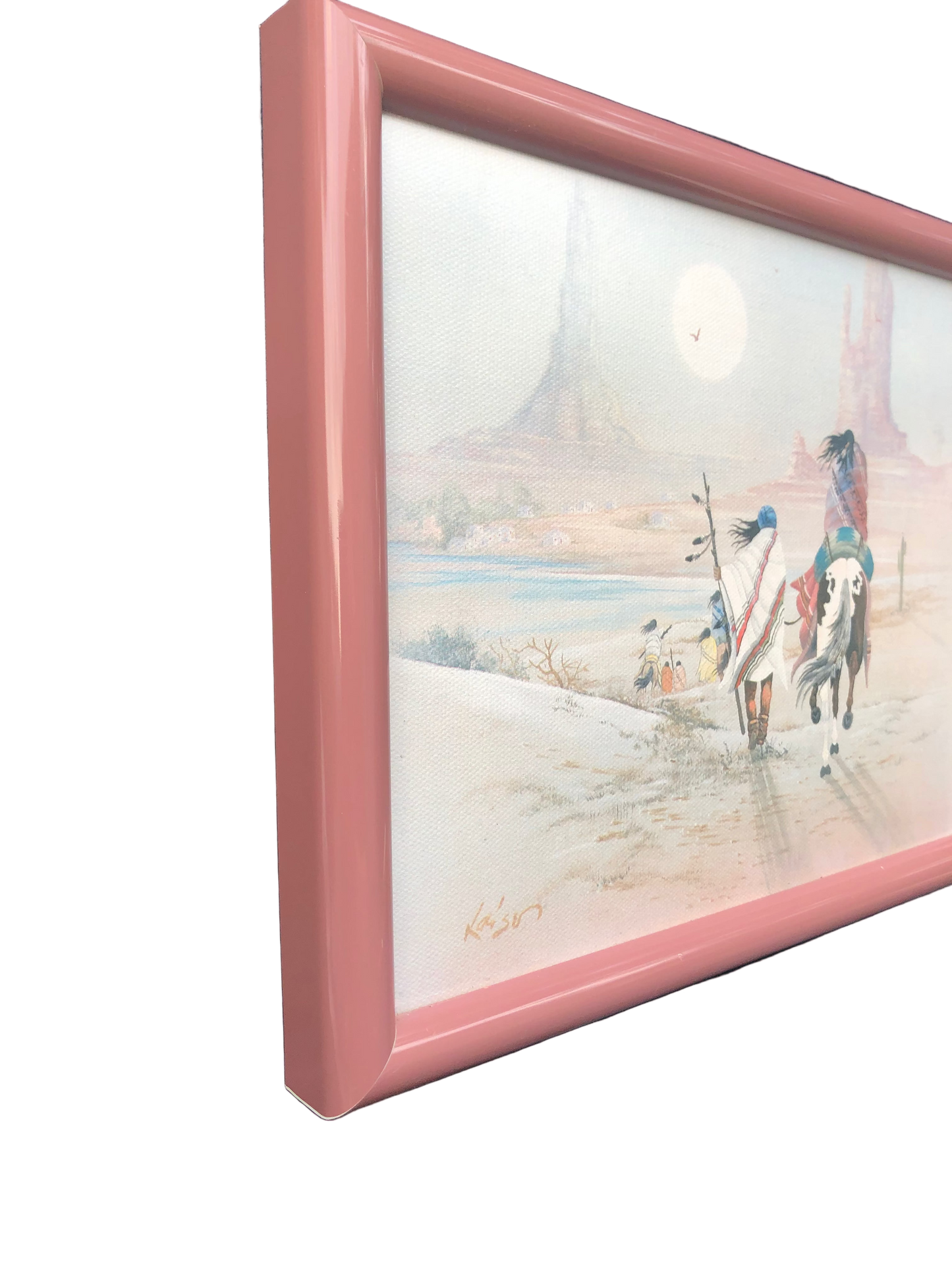 Vintage Native American Couple Traveling Canvas Print – Southwestern Art