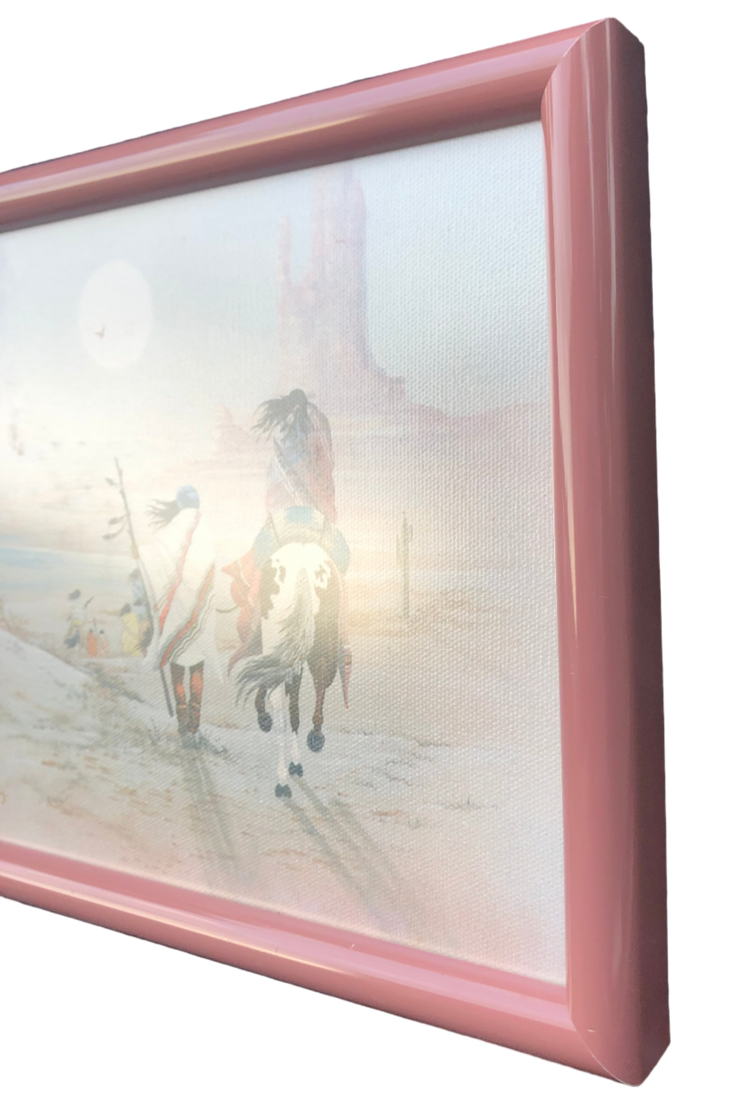 Vintage Native American Couple Traveling Canvas Print – Southwestern Art