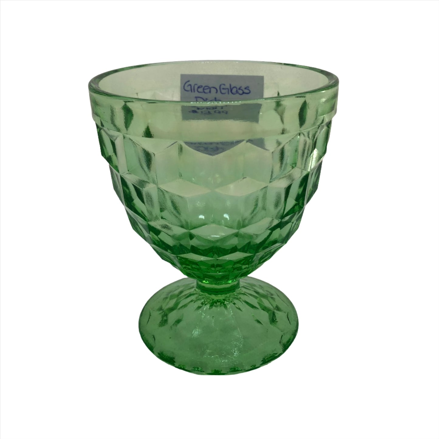 Uranium Green Glass Dessert Bowl