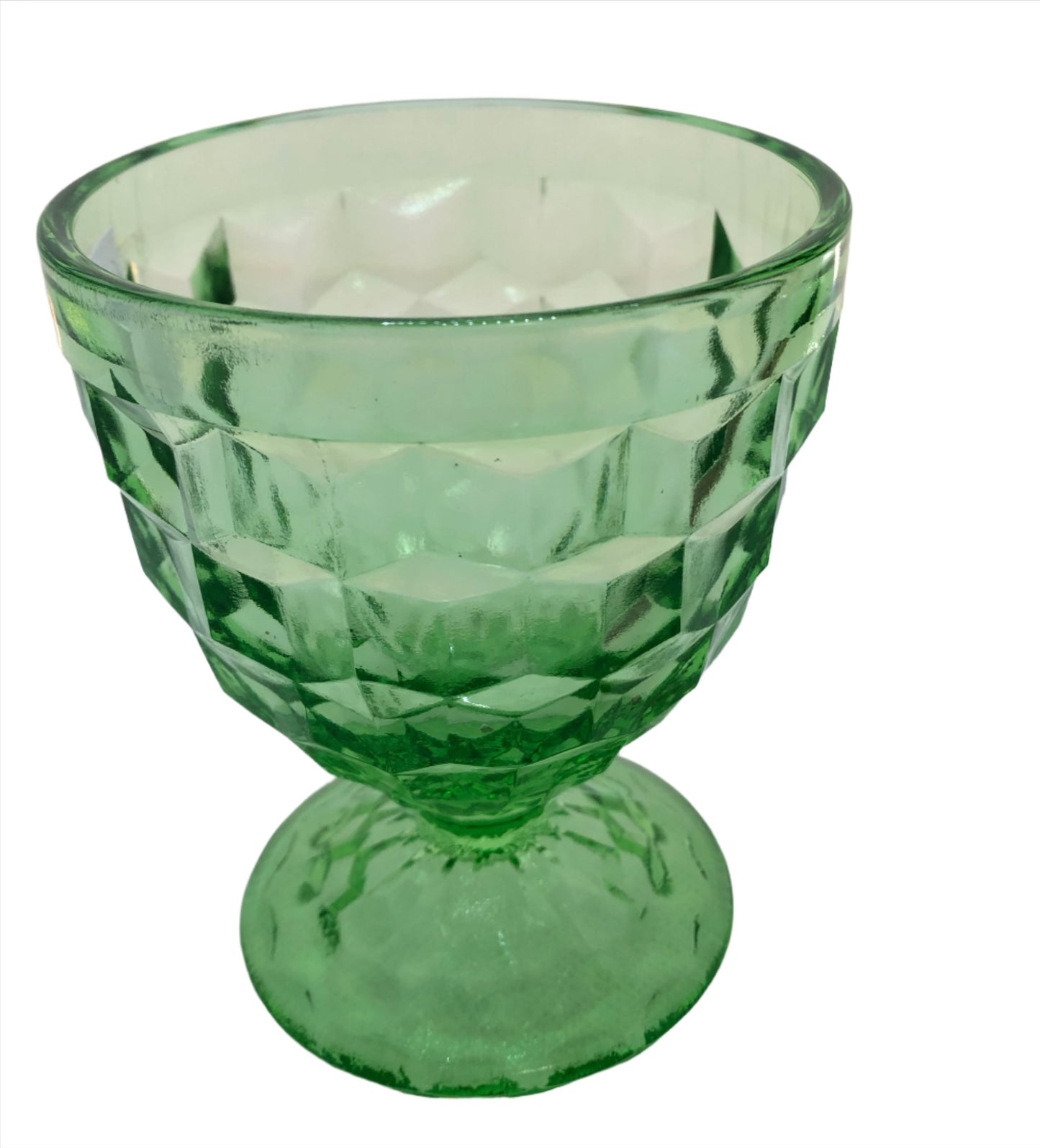 Uranium Green Glass Dessert Bowl