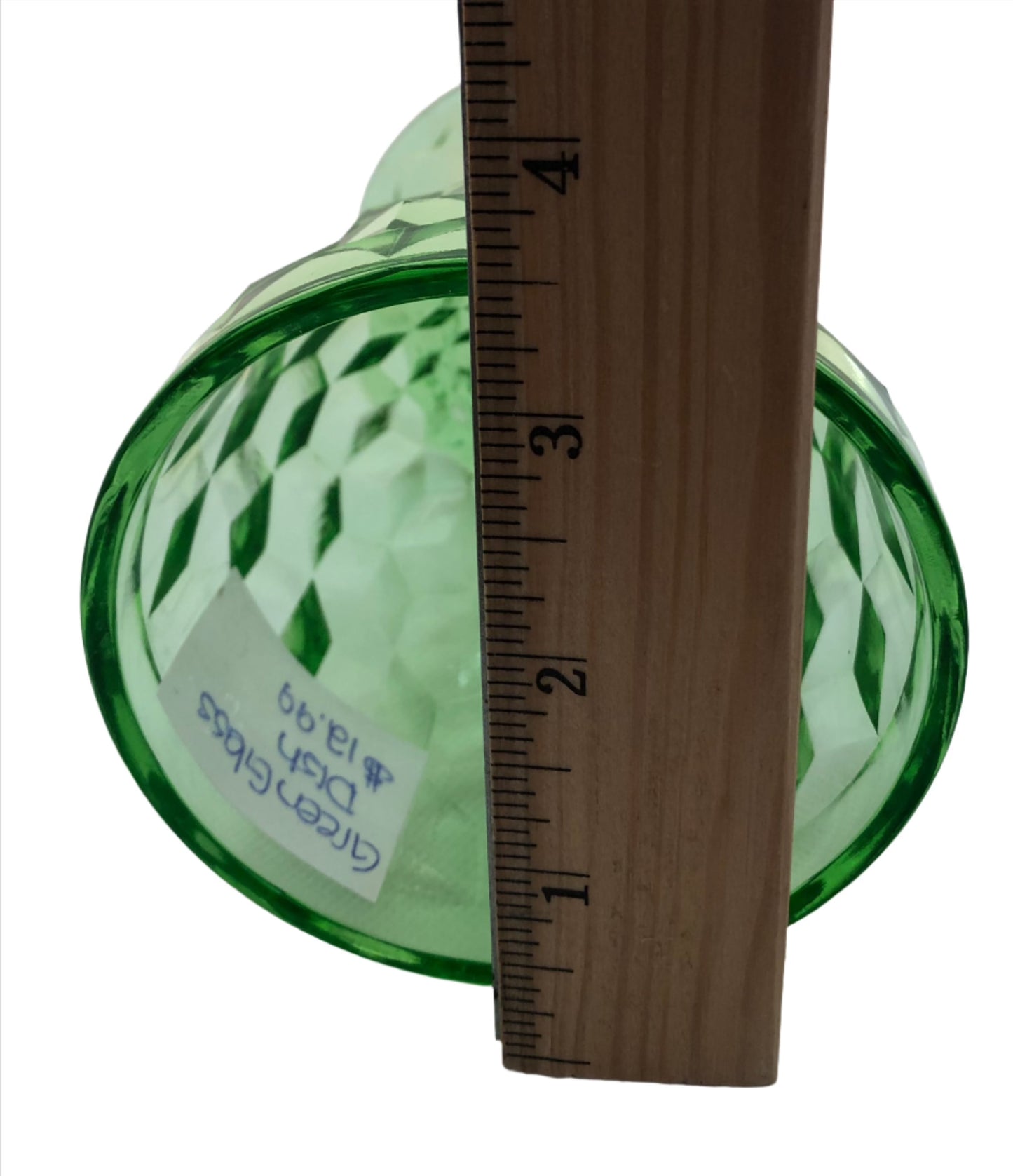 Uranium Green Glass Dessert Bowl