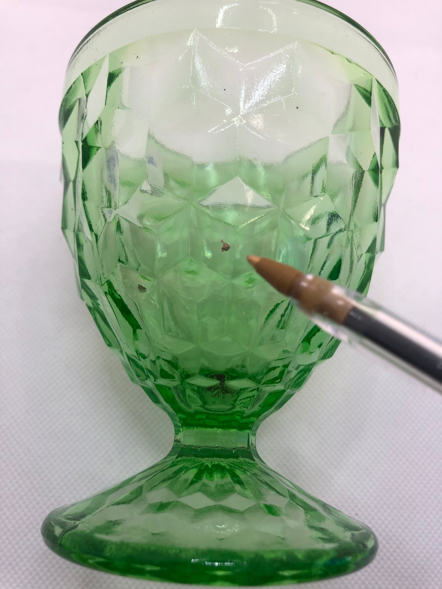 Uranium Green Glass Dessert Bowl
