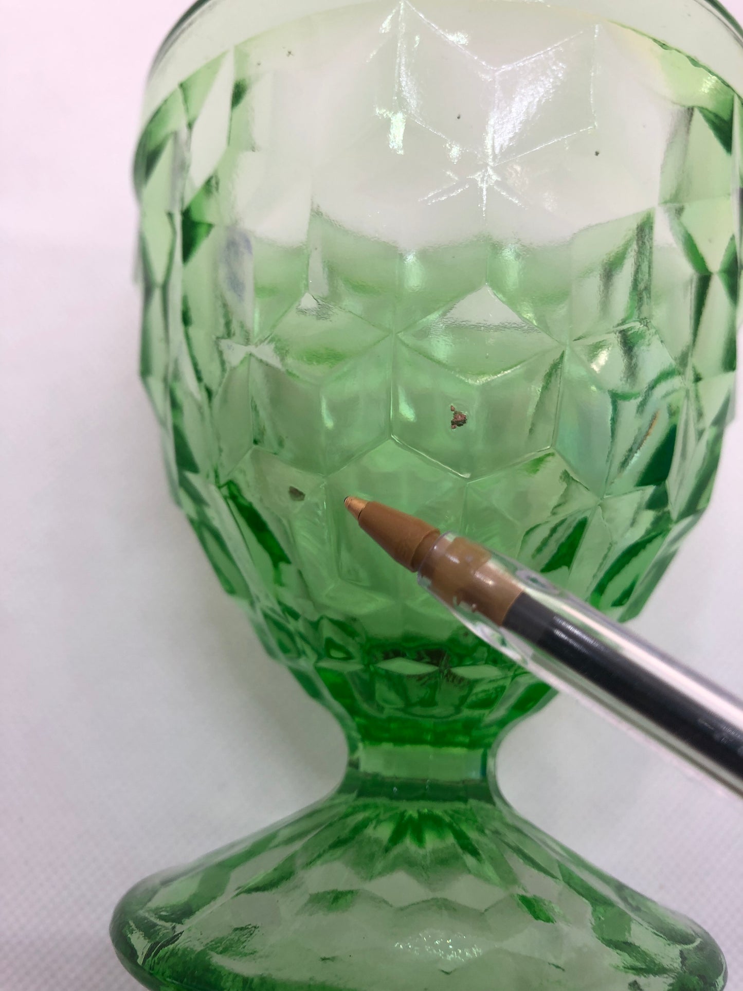 Uranium Green Glass Dessert Bowl