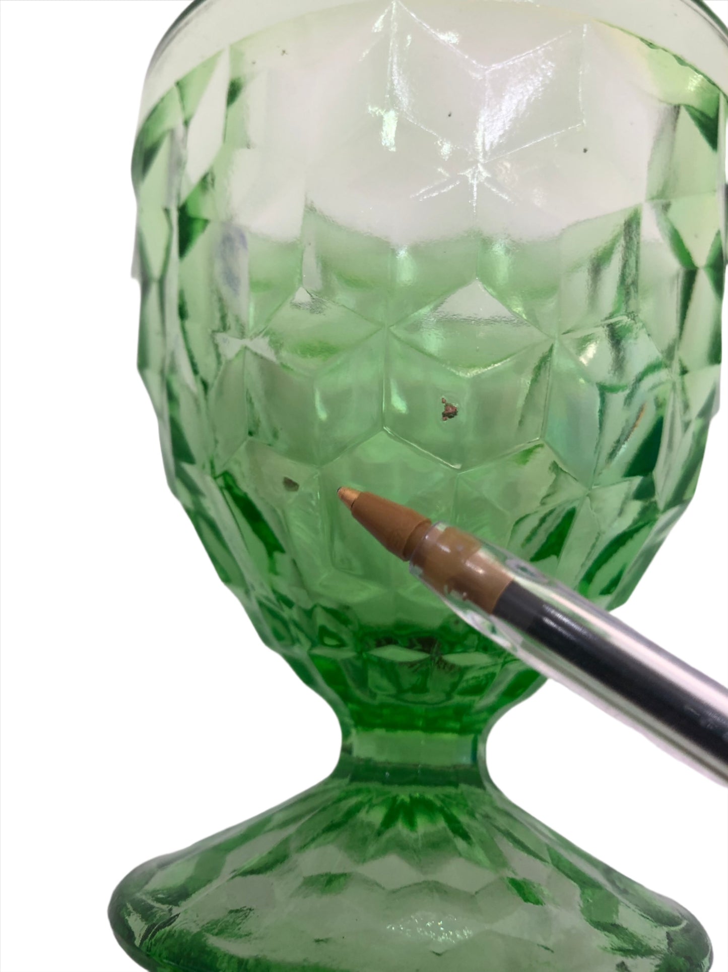 Uranium Green Glass Dessert Bowl