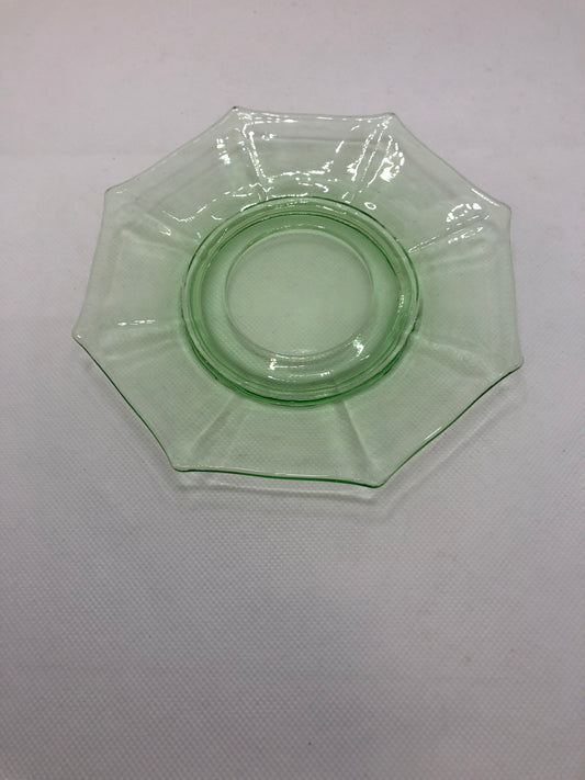 Egg Harbor Green Uranium Glass Tea Saucer