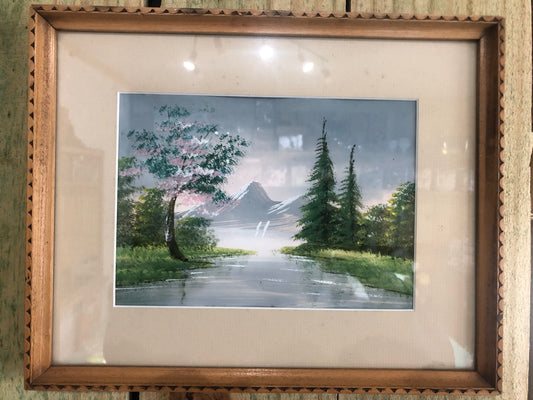 Spring Landscape Painting Signed by Aronigie