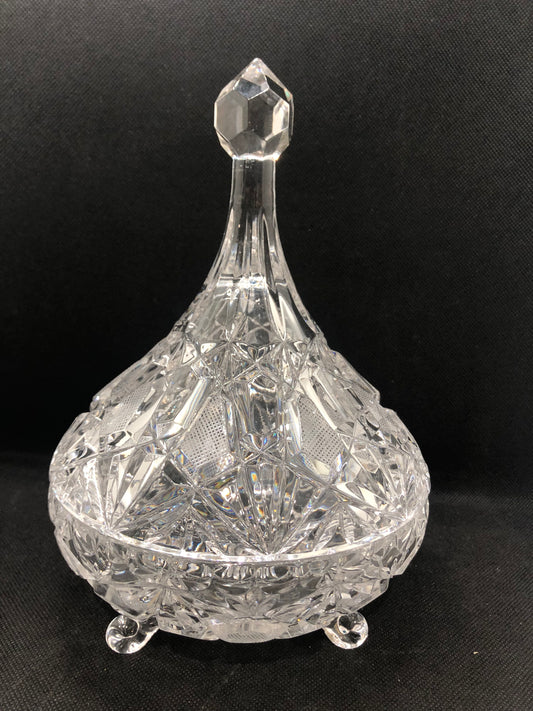 Lead Crystal 3 Footed Candy Dish