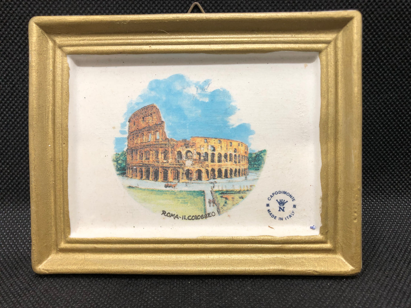 Vintage Capodimonte Miniature Ceramic Picture