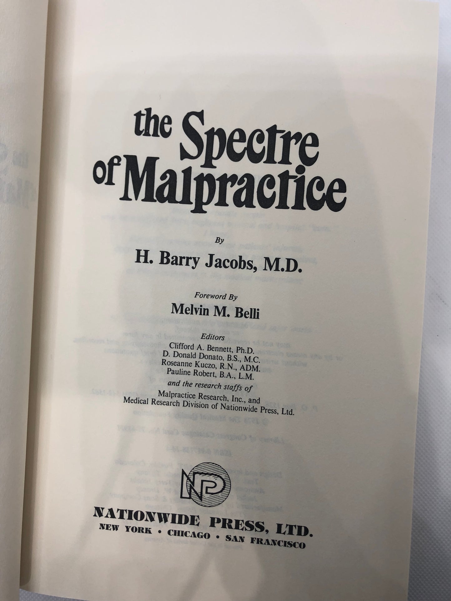The Spectre of Malpractice (Hardcover)
