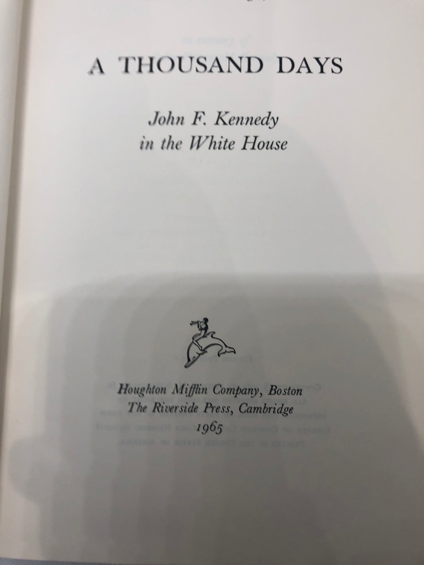 Kennedy Book JFK First 90 Days title page