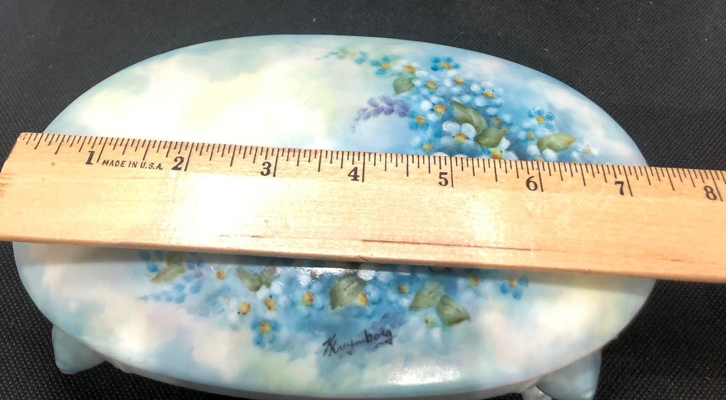 Painted Porcelain Jewelry Box-Trinket length