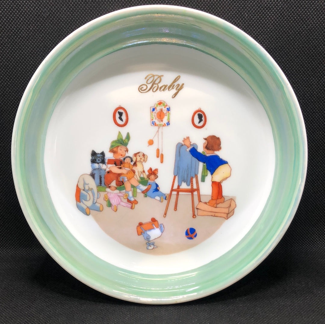 Porcelain Baby Dish Marked Czechoslovakia Vintage