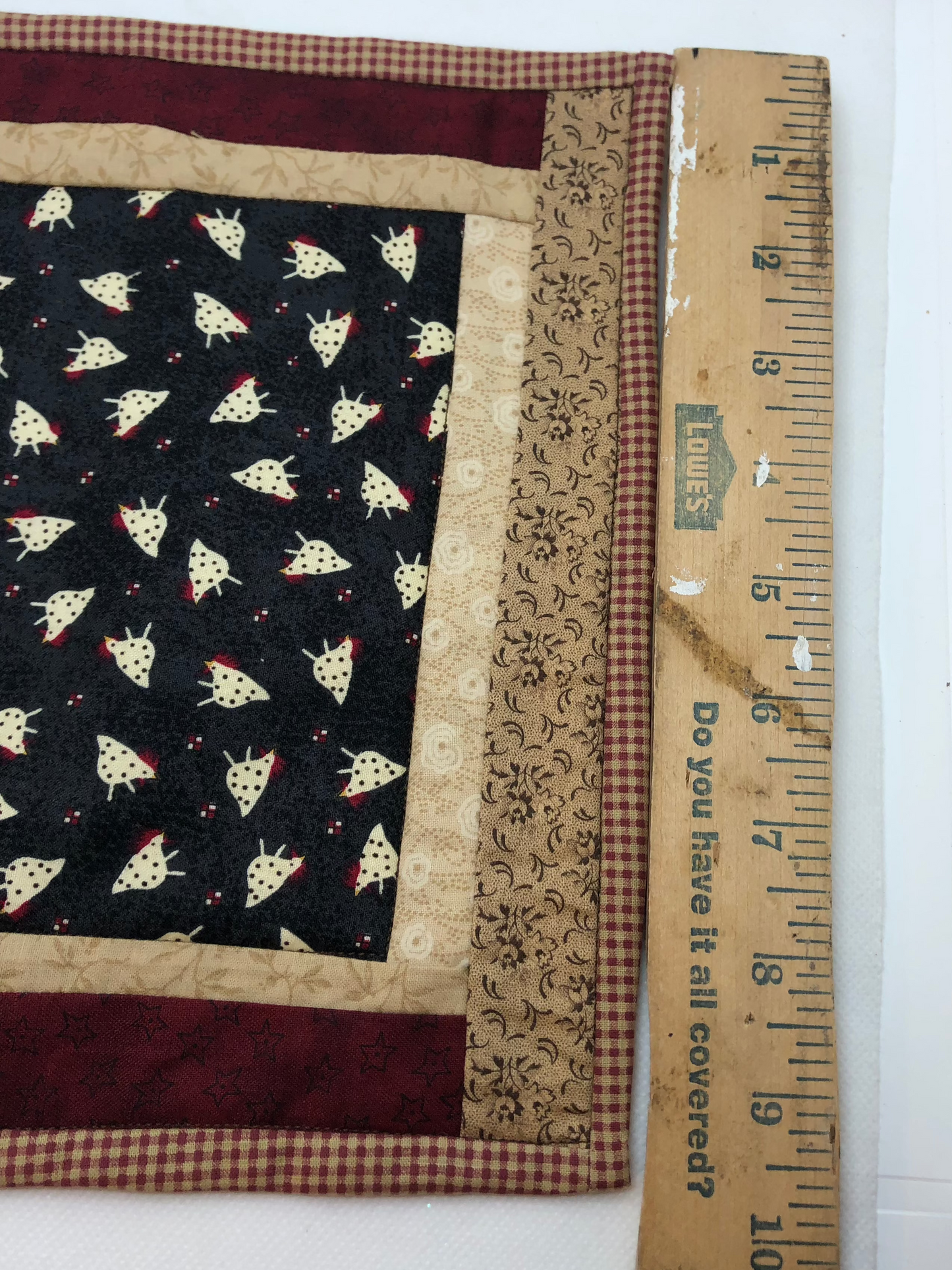 Quilted Primitive Chicken Wall Hanging Width
